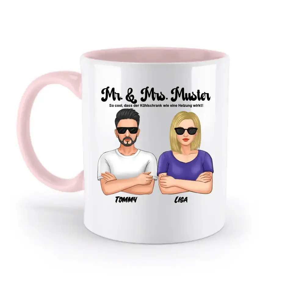 5in1: Cool Couple personalisierbar - zweifarbige Tasse
