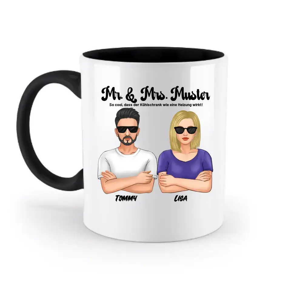 5in1: Cool Couple personalisierbar - zweifarbige Tasse