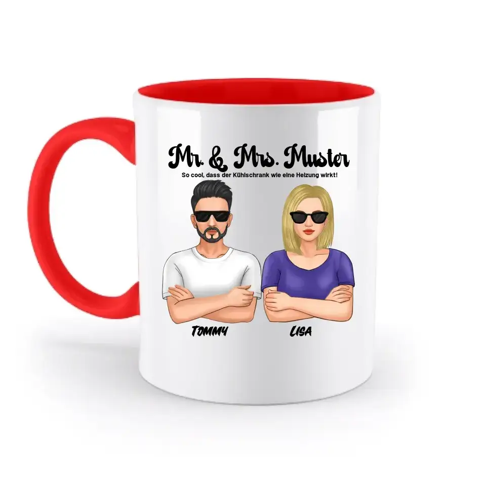 5in1: Cool Couple personalisierbar - zweifarbige Tasse