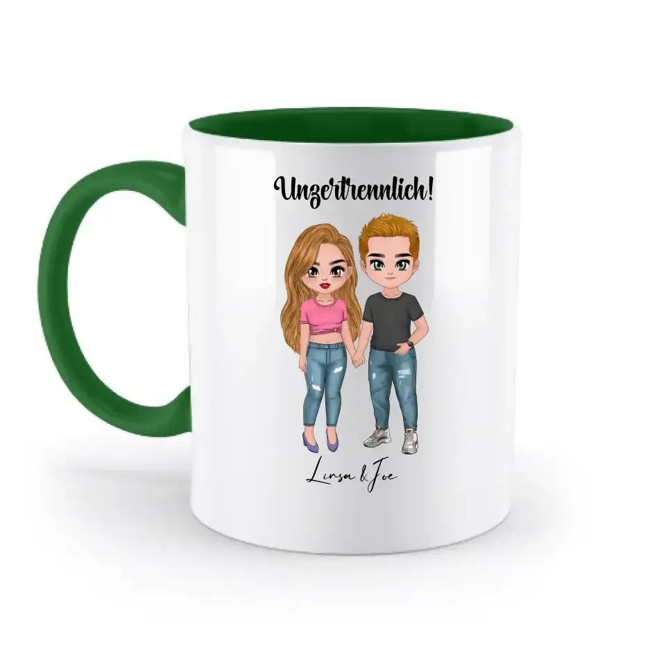 5in1: Cute People Design - zweifarbige Tasse
