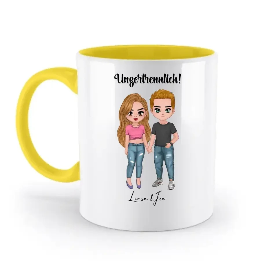5in1: Cute People Design - zweifarbige Tasse