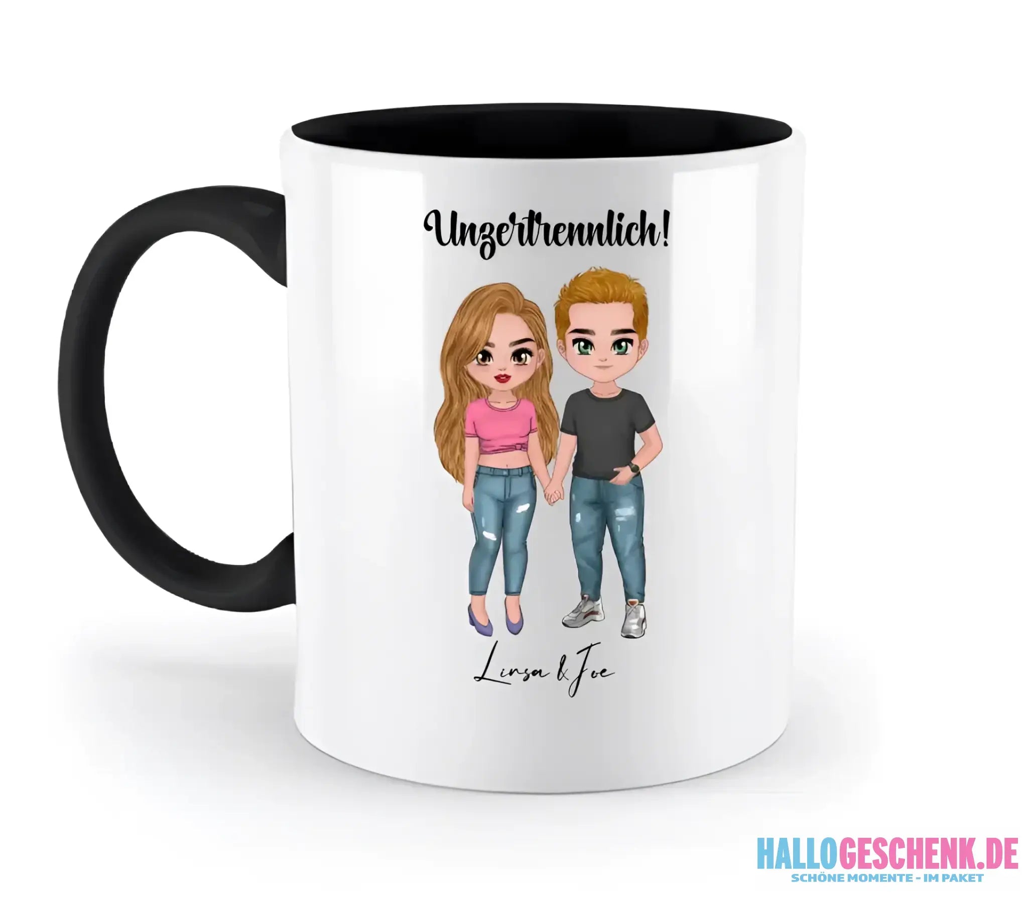 5in1: Cute People Design - zweifarbige Tasse