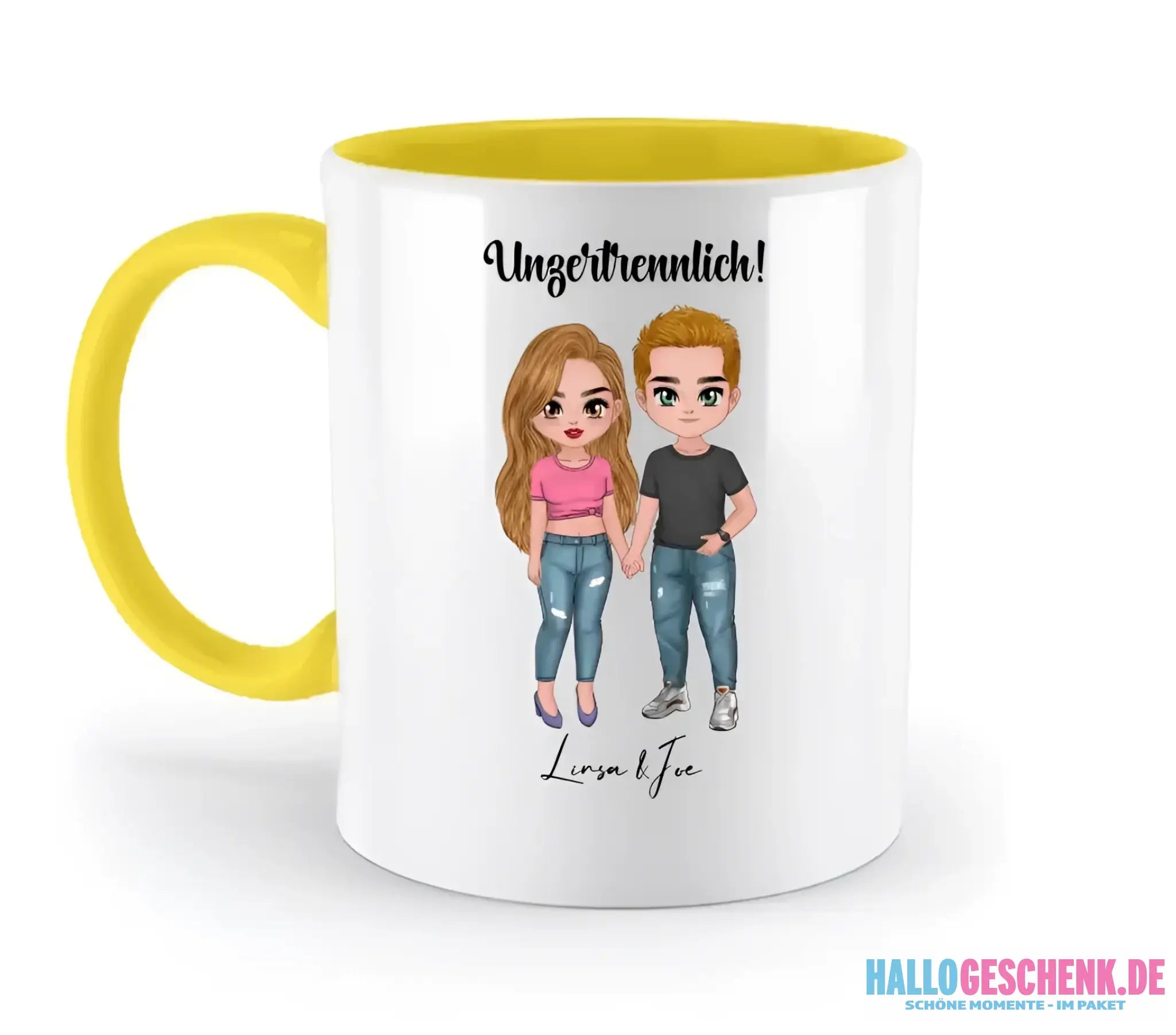 5in1: Cute People Design - zweifarbige Tasse