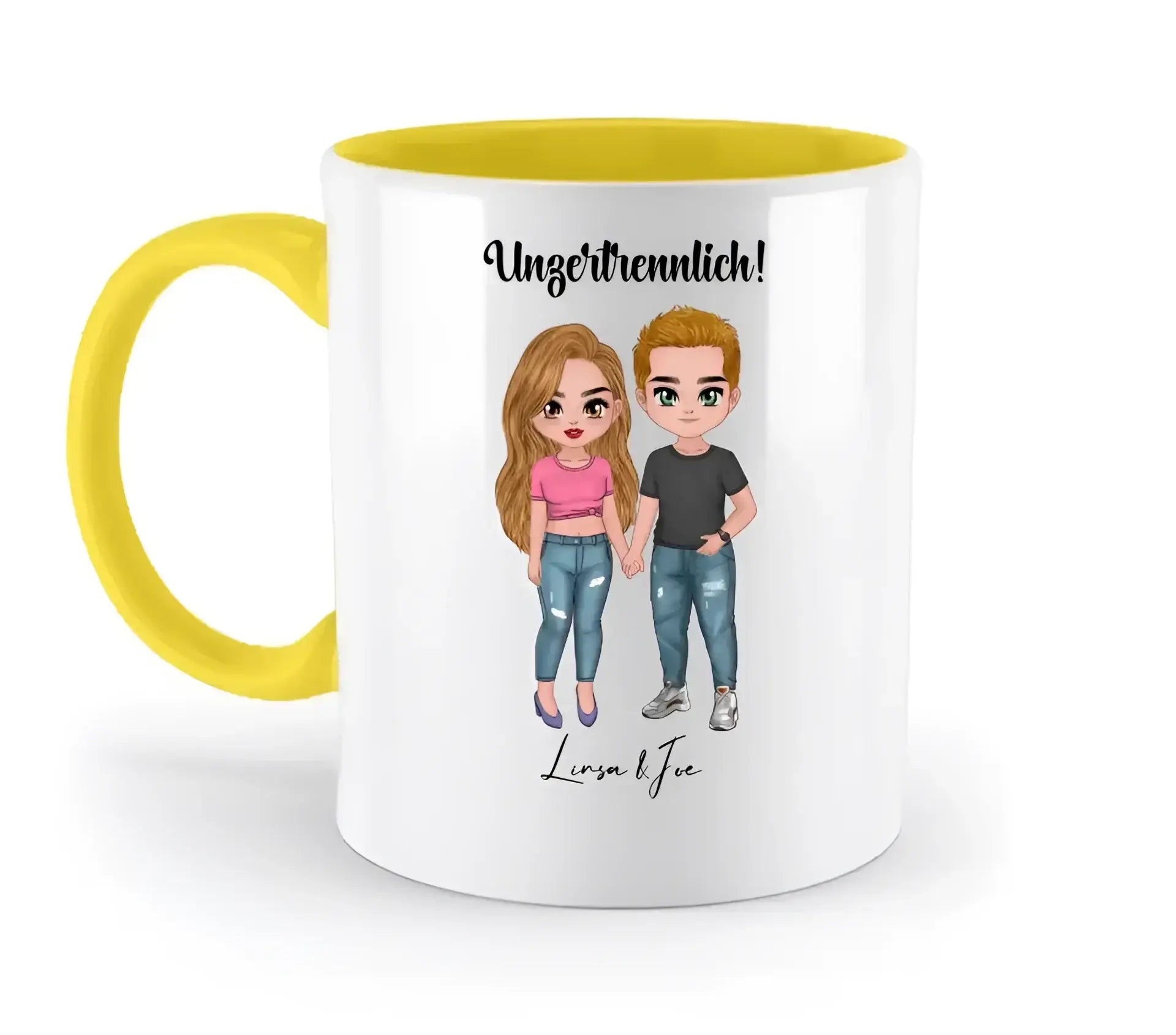 5in1: Cute People Design - zweifarbige Tasse