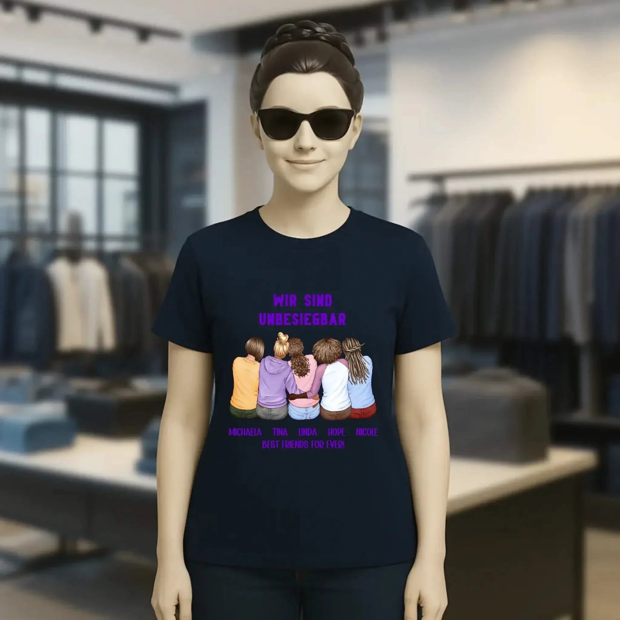 5in1: Gestalte 2-5 Freundinnen - Ladies Premium T-Shirt XS-2XL aus Bio-Baumwolle für Damen