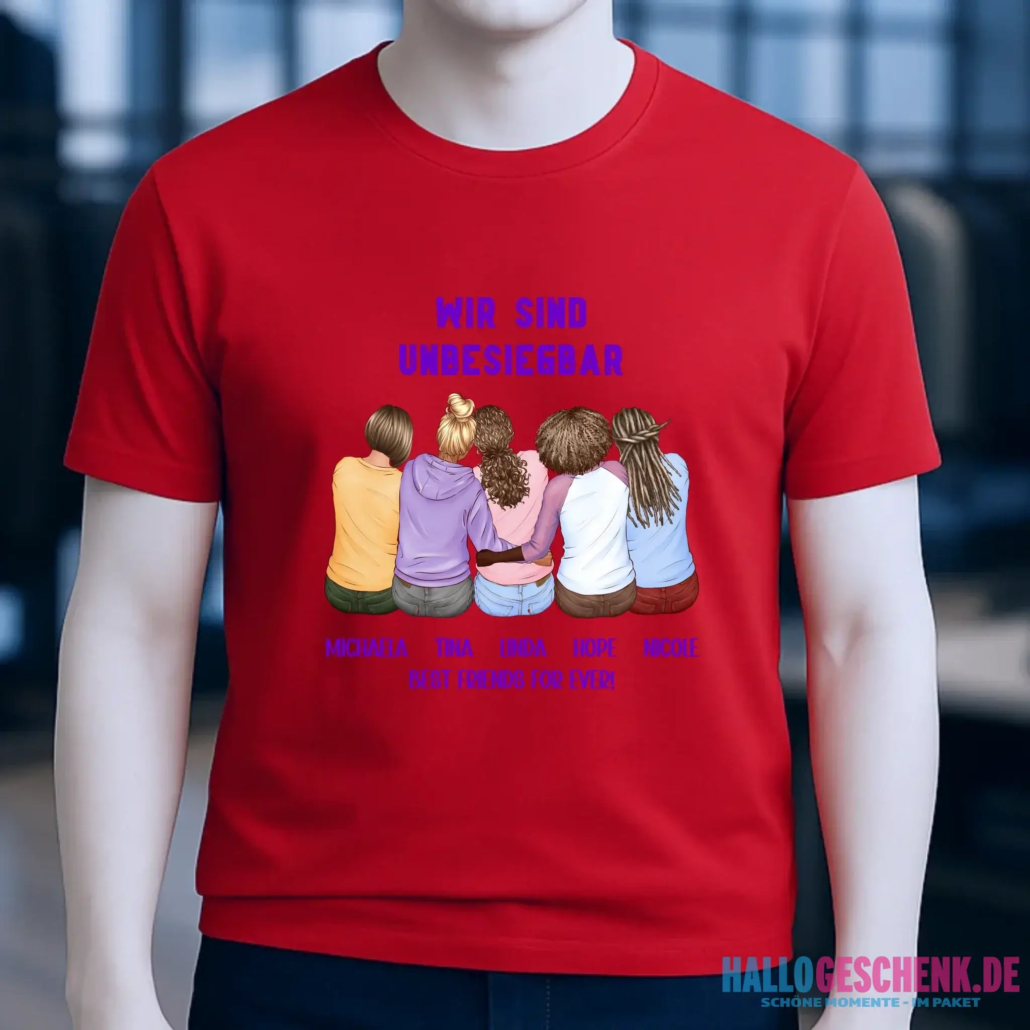 5in1: Gestalte 2-5 Freundinnen - Unisex Premium T-Shirt XS-5XL aus Bio-Baumwolle für Damen & Herren