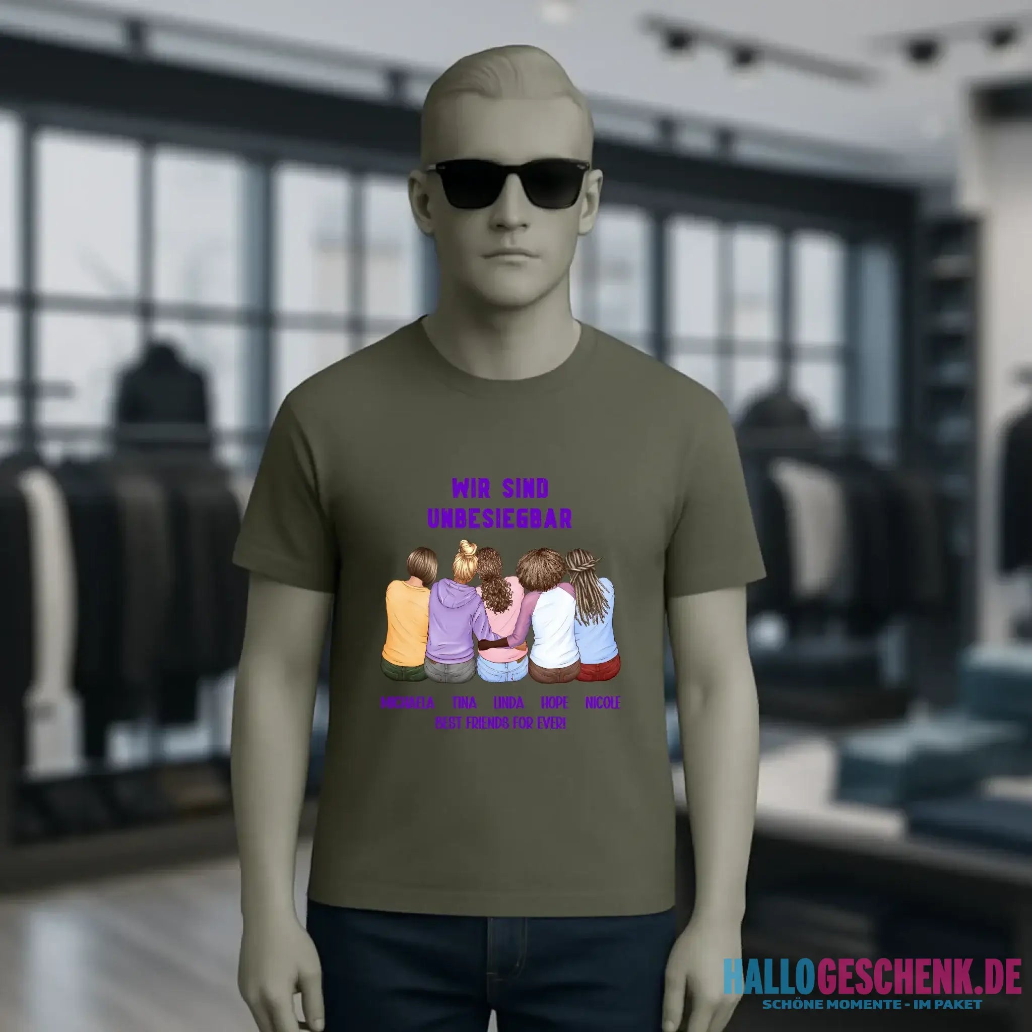 5in1: Gestalte 2-5 Freundinnen - Unisex Premium T-Shirt XS-5XL aus Bio-Baumwolle für Damen & Herren