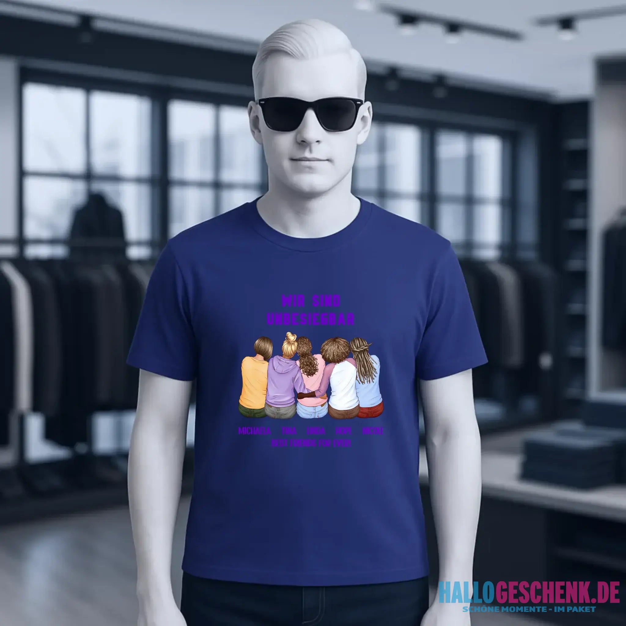 5in1: Gestalte 2-5 Freundinnen - Unisex Premium T-Shirt XS-5XL aus Bio-Baumwolle für Damen & Herren