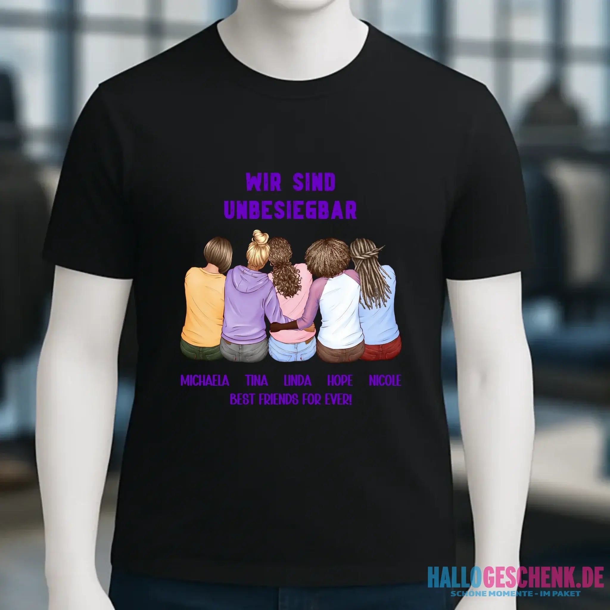 5in1: Gestalte 2-5 Freundinnen - Unisex Premium T-Shirt XS-5XL aus Bio-Baumwolle für Damen & Herren