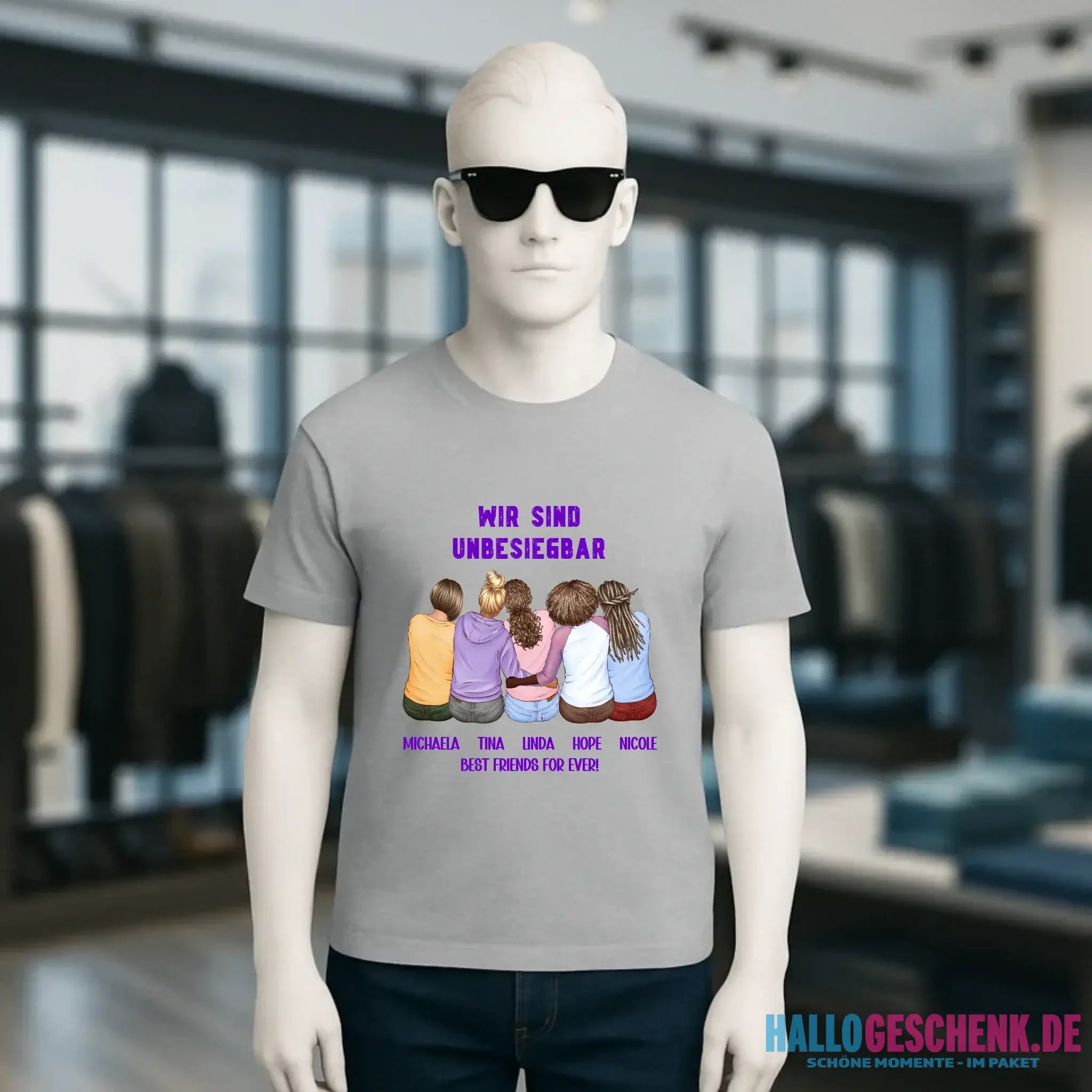 5in1: Gestalte 2-5 Freundinnen - Unisex Premium T-Shirt XS-5XL aus Bio-Baumwolle für Damen & Herren