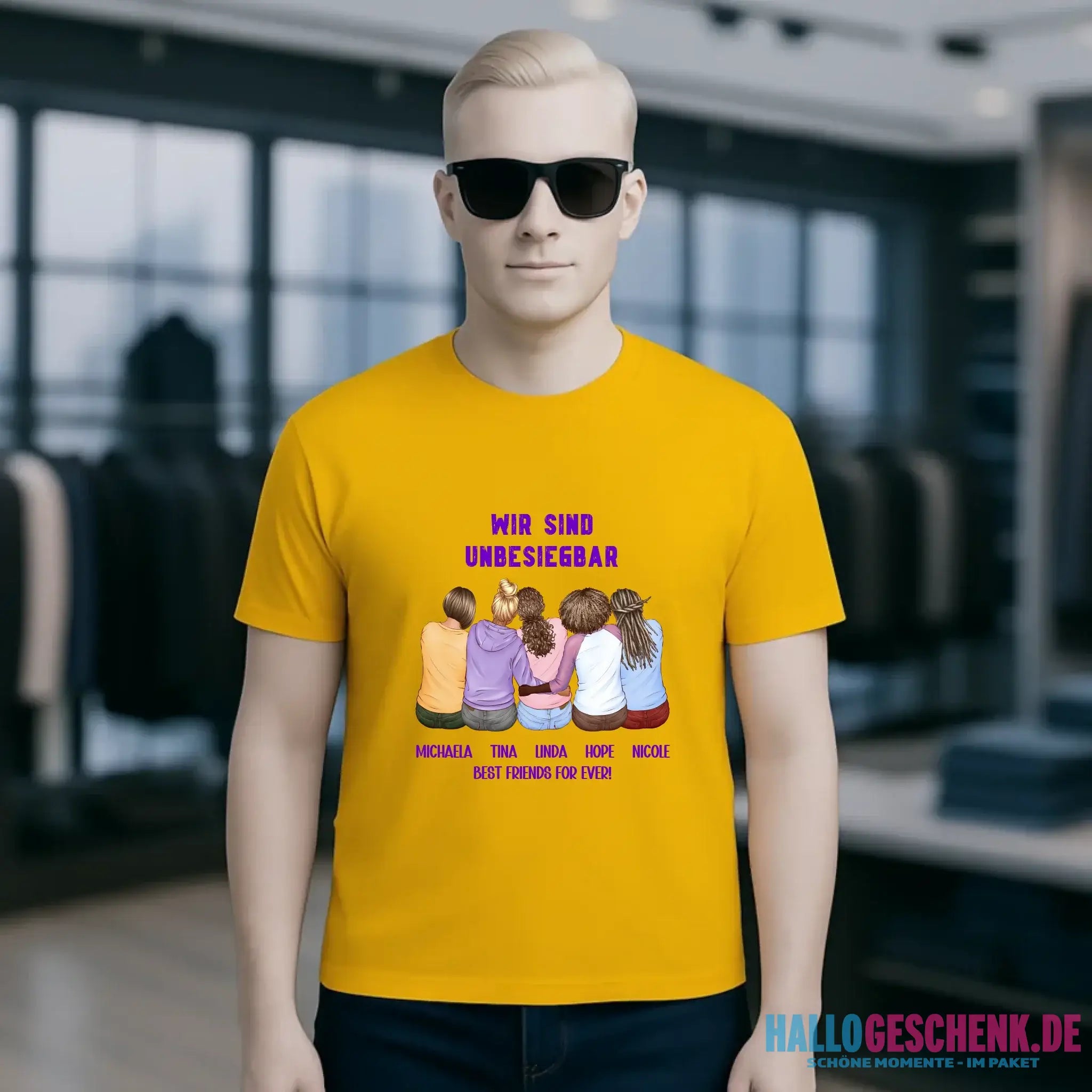 5in1: Gestalte 2-5 Freundinnen - Unisex Premium T-Shirt XS-5XL aus Bio-Baumwolle für Damen & Herren