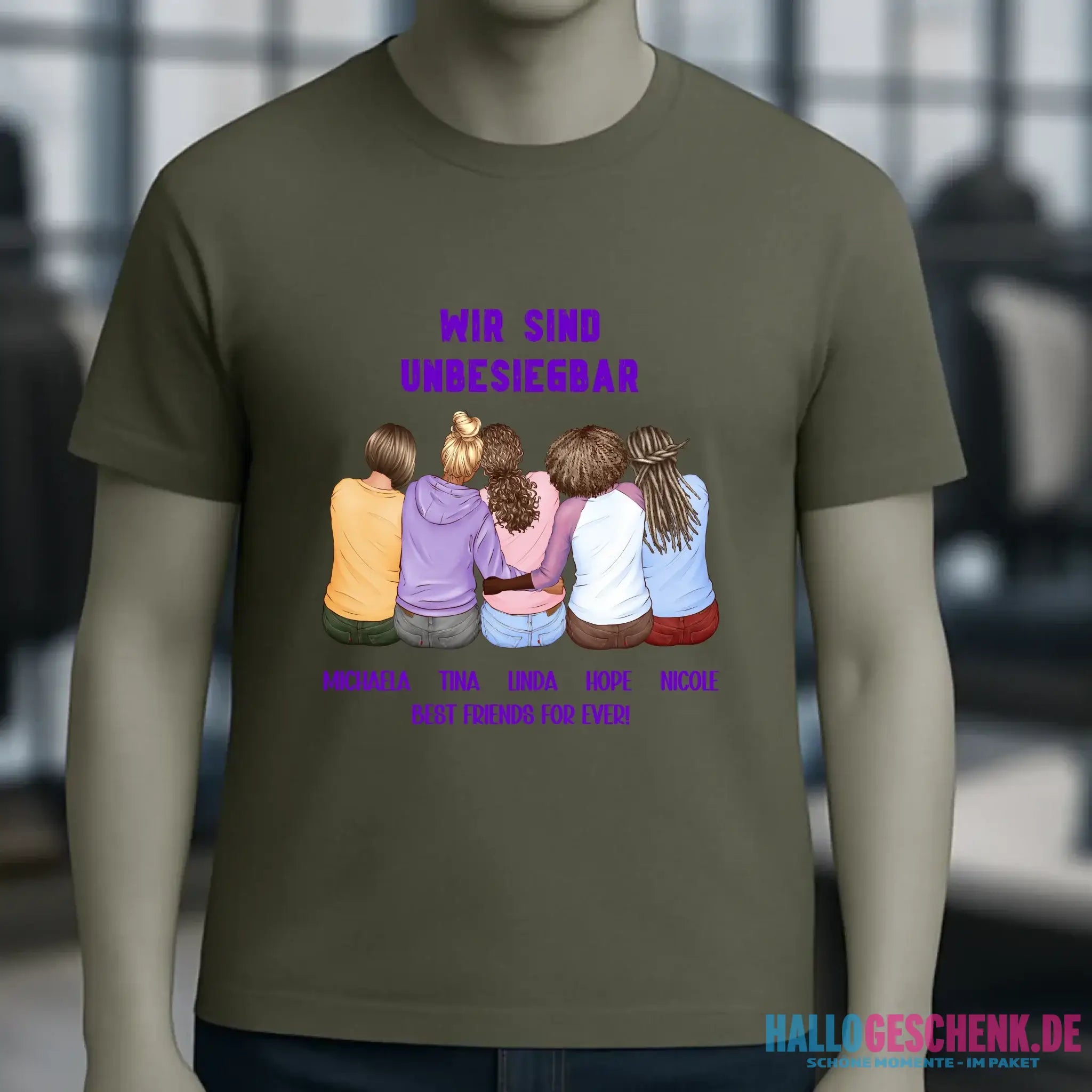 5in1: Gestalte 2-5 Freundinnen - Unisex Premium T-Shirt XS-5XL aus Bio-Baumwolle für Damen & Herren
