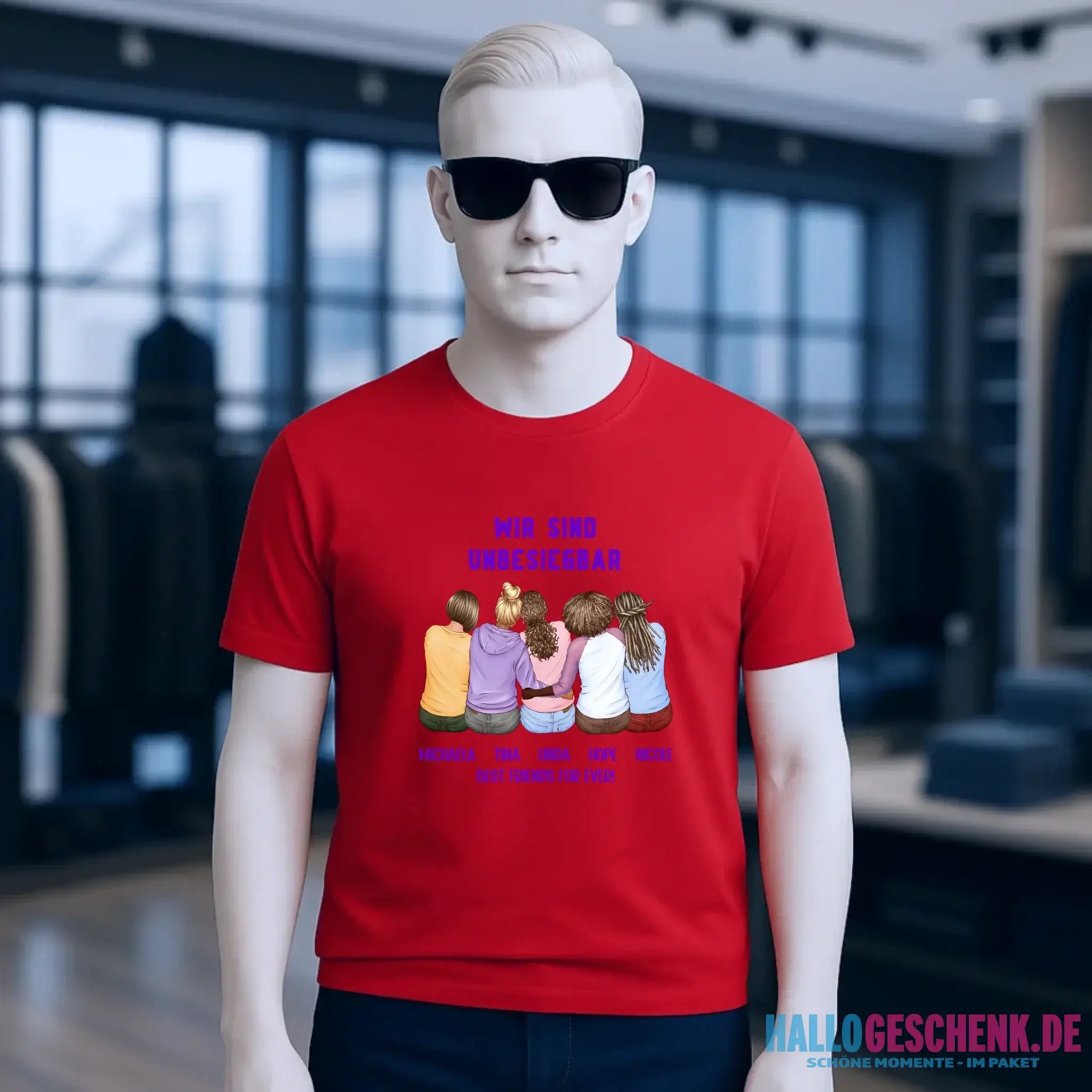 5in1: Gestalte 2-5 Freundinnen - Unisex Premium T-Shirt XS-5XL aus Bio-Baumwolle für Damen & Herren
