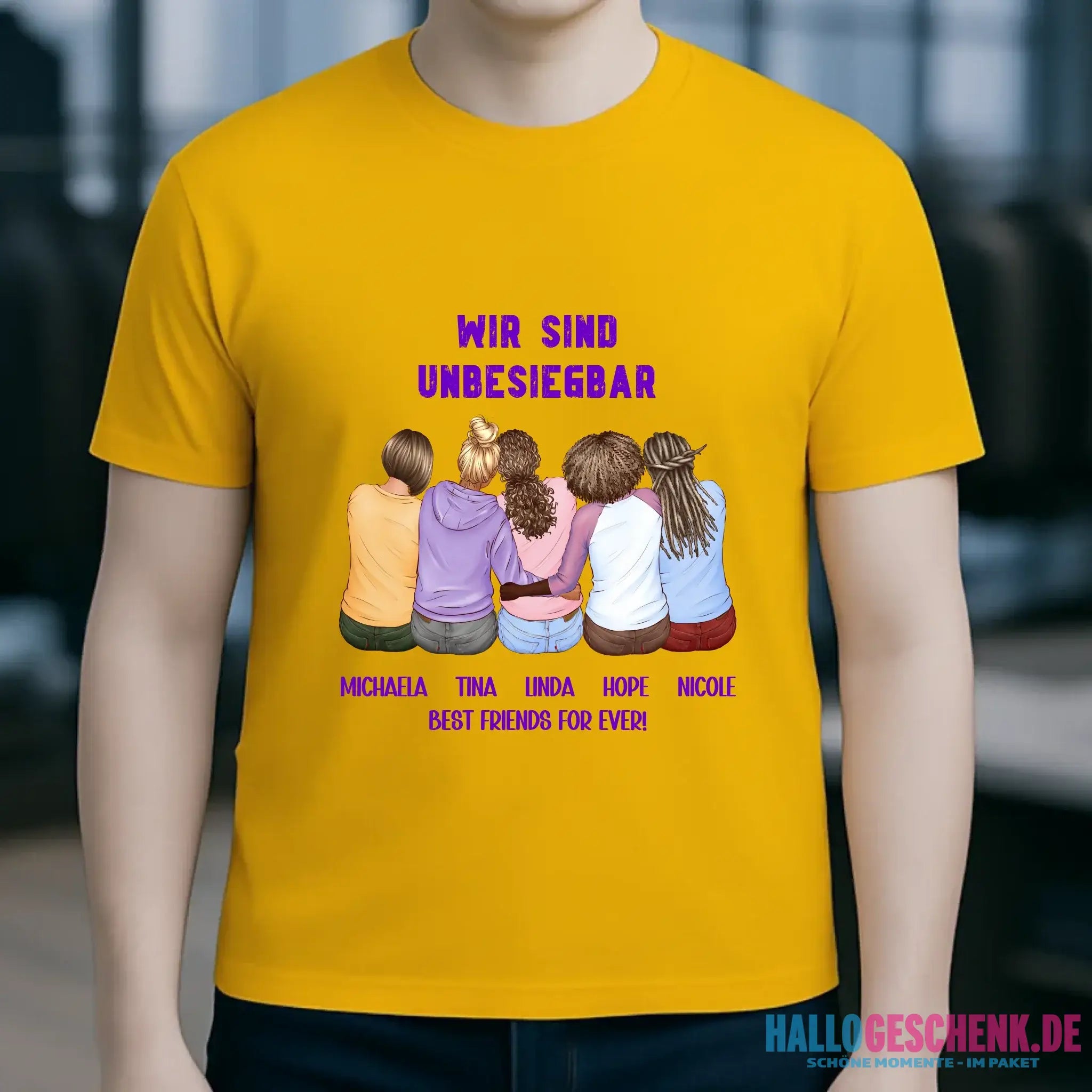 5in1: Gestalte 2-5 Freundinnen - Unisex Premium T-Shirt XS-5XL aus Bio-Baumwolle für Damen & Herren