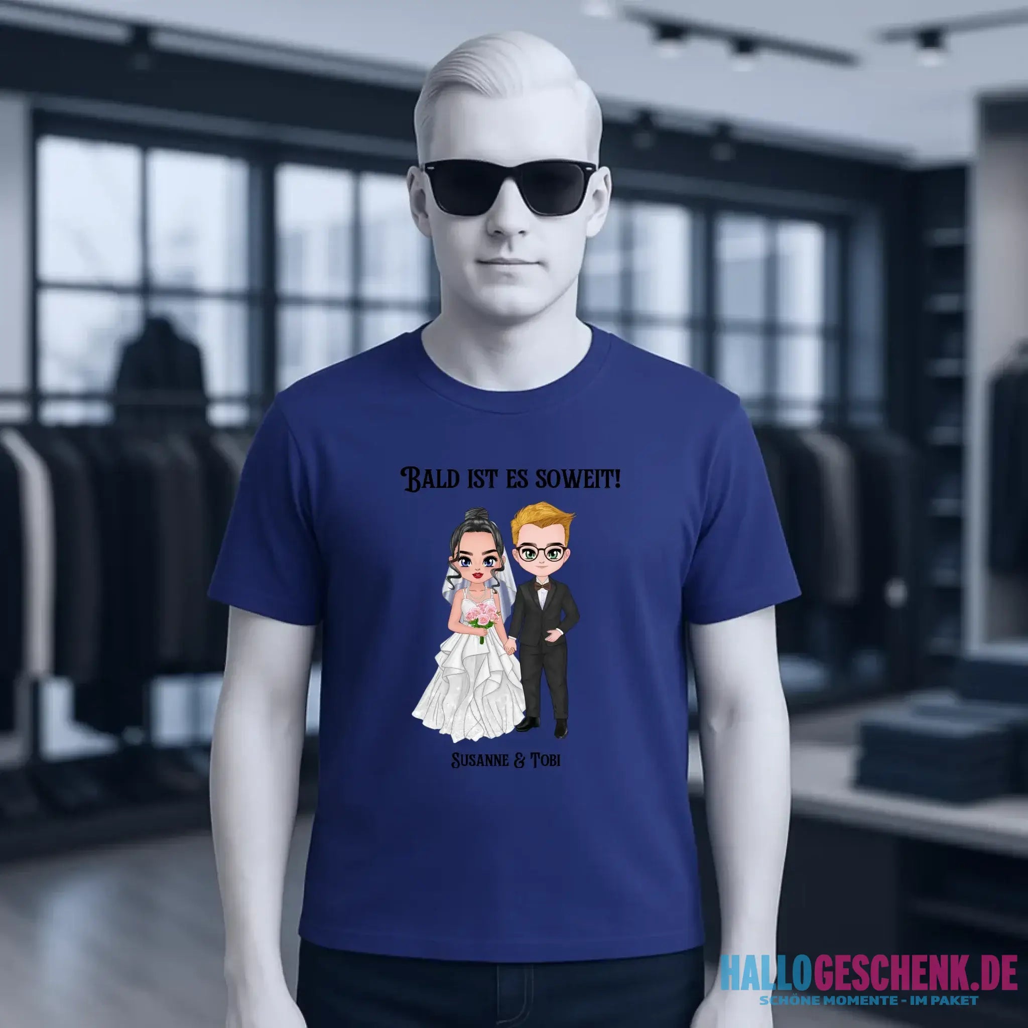 5in1: Hochzeitspaar personalisierbar - Unisex Premium T-Shirt XS-5XL aus Bio-Baumwolle für Damen & Herren
