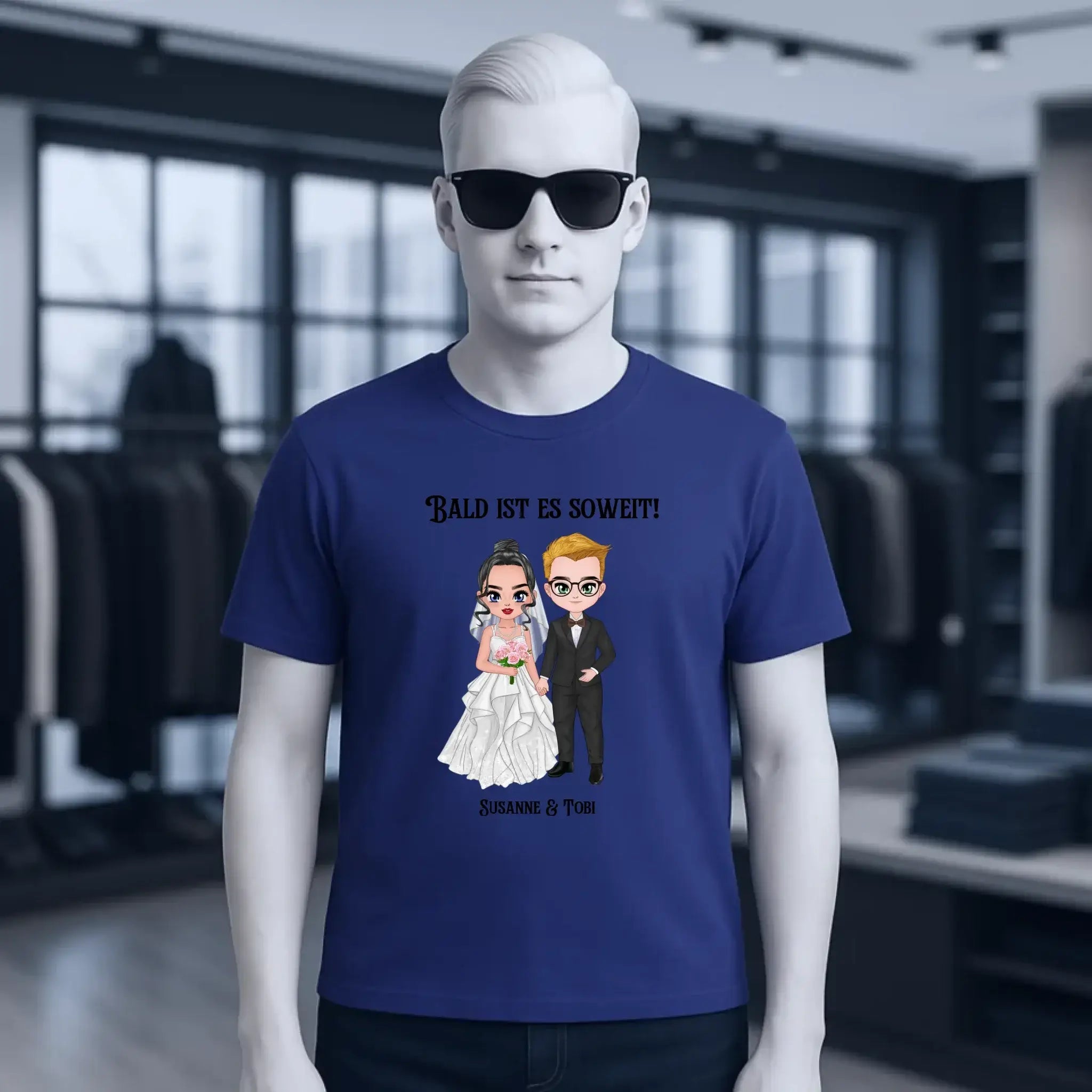 5in1: Hochzeitspaar personalisierbar - Unisex Premium T-Shirt XS-5XL aus Bio-Baumwolle für Damen & Herren