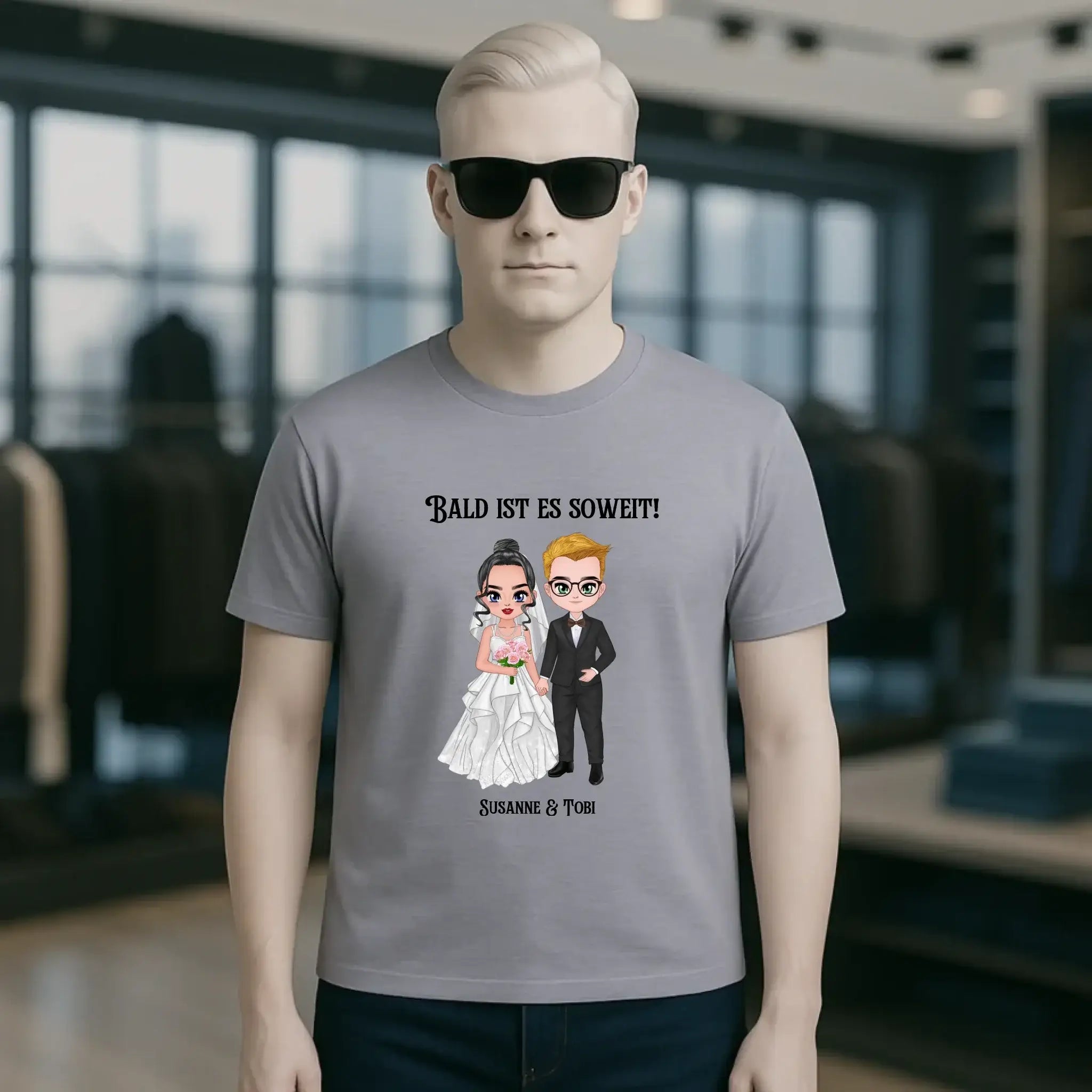 5in1: Hochzeitspaar personalisierbar - Unisex Premium T-Shirt XS-5XL aus Bio-Baumwolle für Damen & Herren