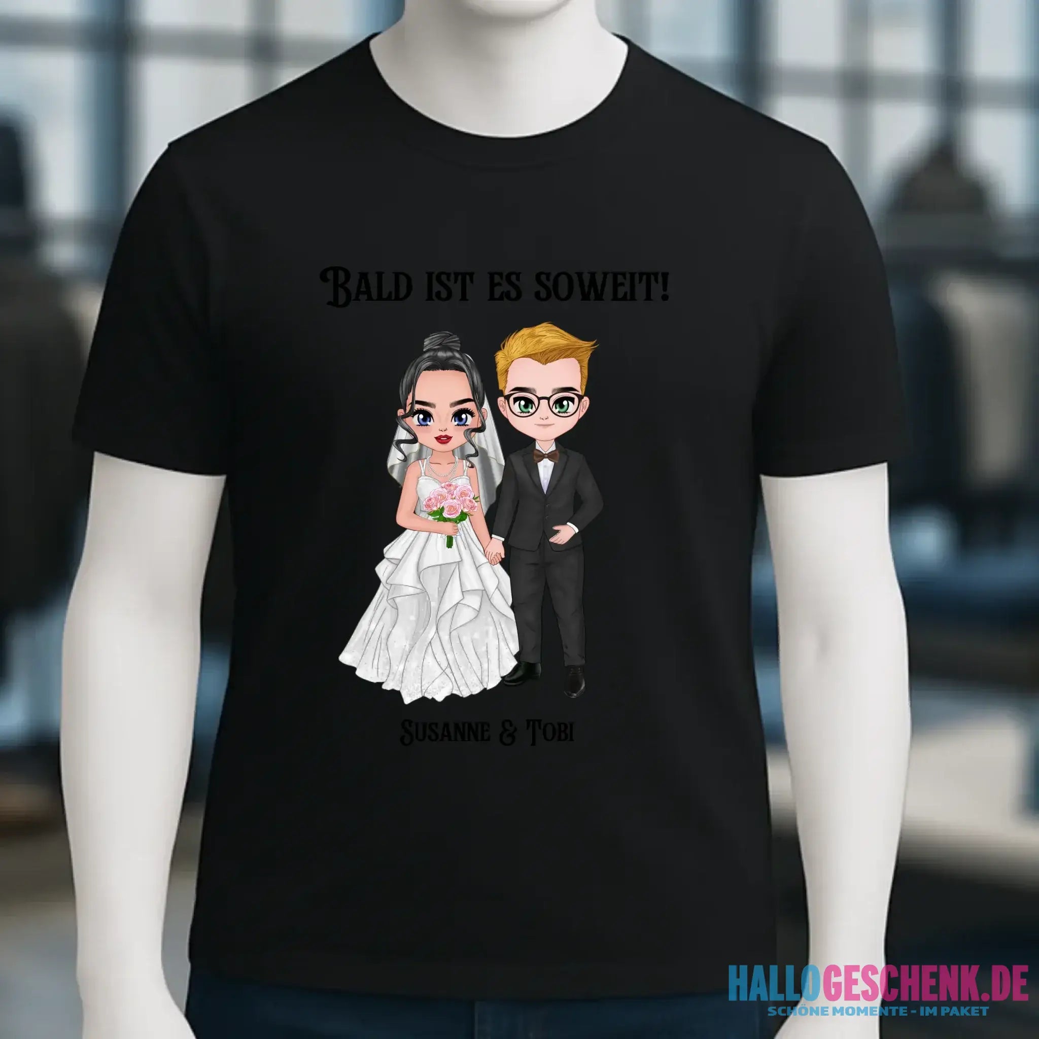 5in1: Hochzeitspaar personalisierbar - Unisex Premium T-Shirt XS-5XL aus Bio-Baumwolle für Damen & Herren