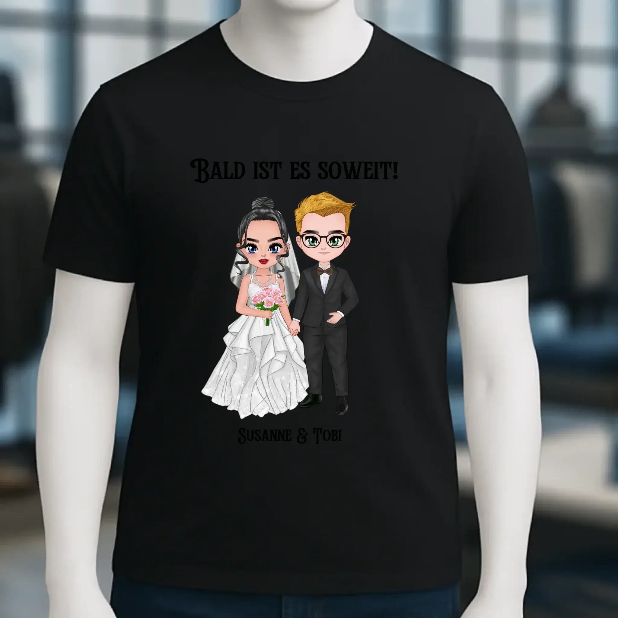 5in1: Hochzeitspaar personalisierbar - Unisex Premium T-Shirt XS-5XL aus Bio-Baumwolle für Damen & Herren
