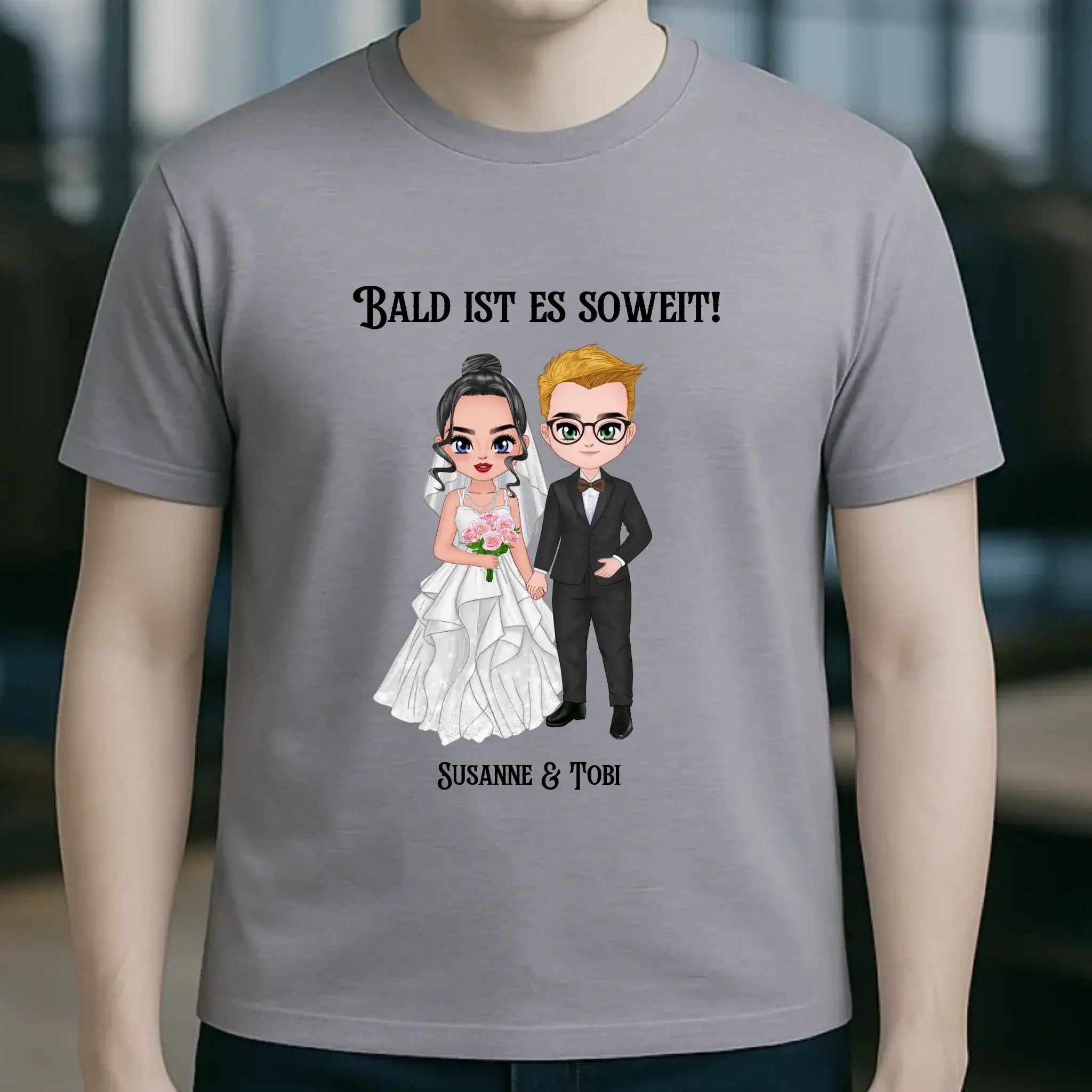5in1: Hochzeitspaar personalisierbar - Unisex Premium T-Shirt XS-5XL aus Bio-Baumwolle für Damen & Herren