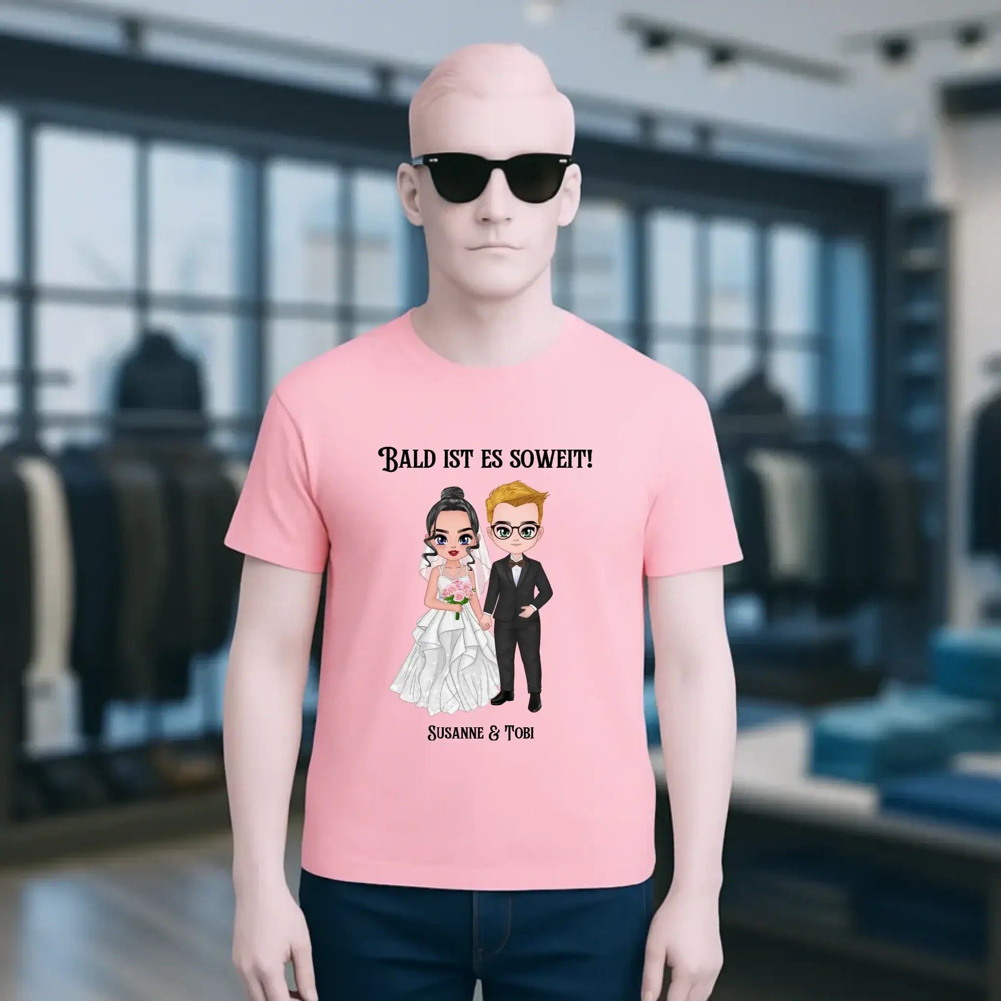 5in1: Hochzeitspaar personalisierbar - Unisex Premium T-Shirt XS-5XL aus Bio-Baumwolle für Damen & Herren