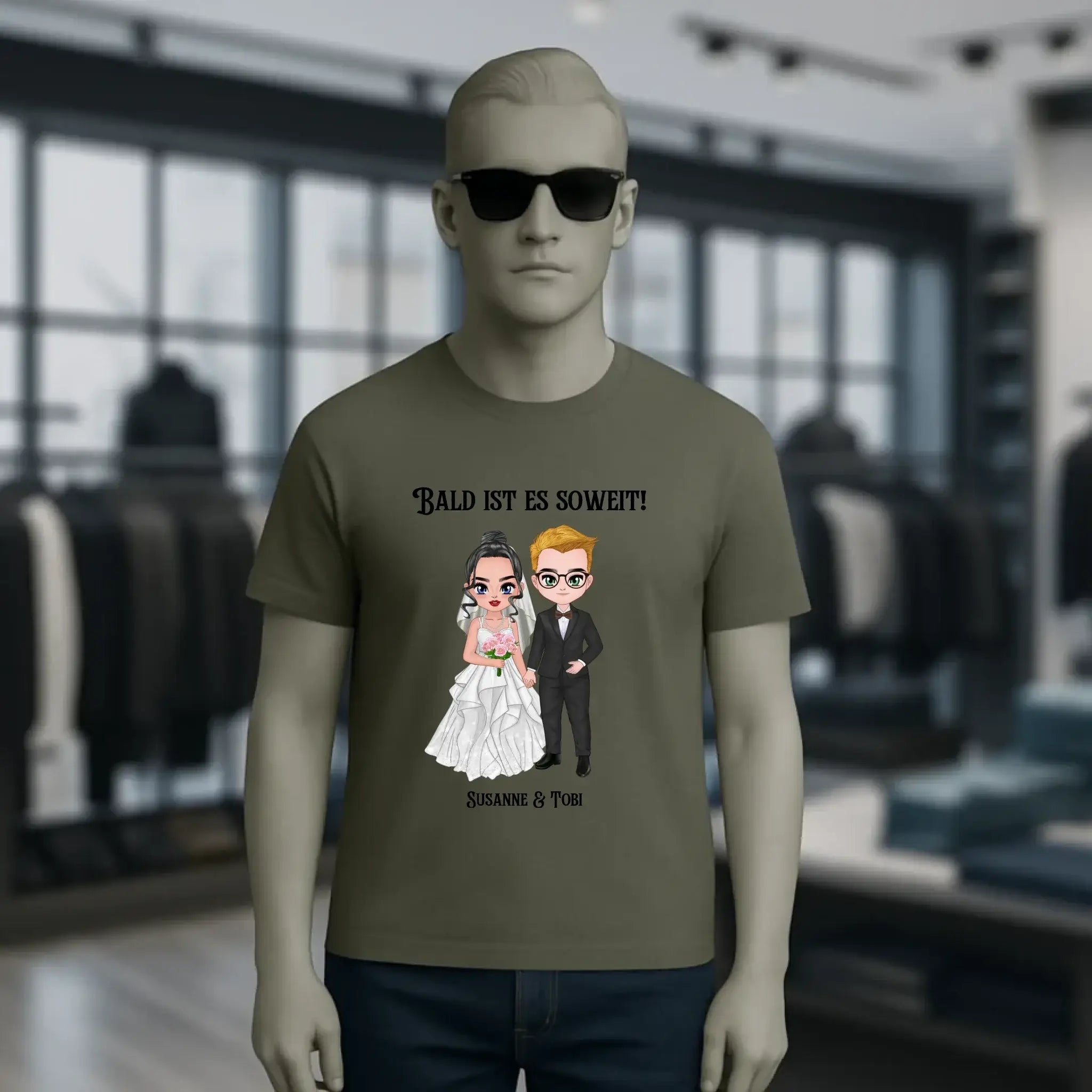 5in1: Hochzeitspaar personalisierbar - Unisex Premium T-Shirt XS-5XL aus Bio-Baumwolle für Damen & Herren