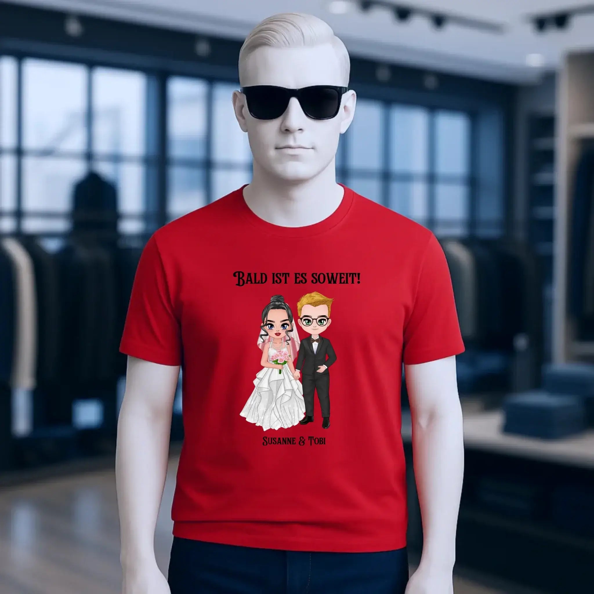 5in1: Hochzeitspaar personalisierbar - Unisex Premium T-Shirt XS-5XL aus Bio-Baumwolle für Damen & Herren