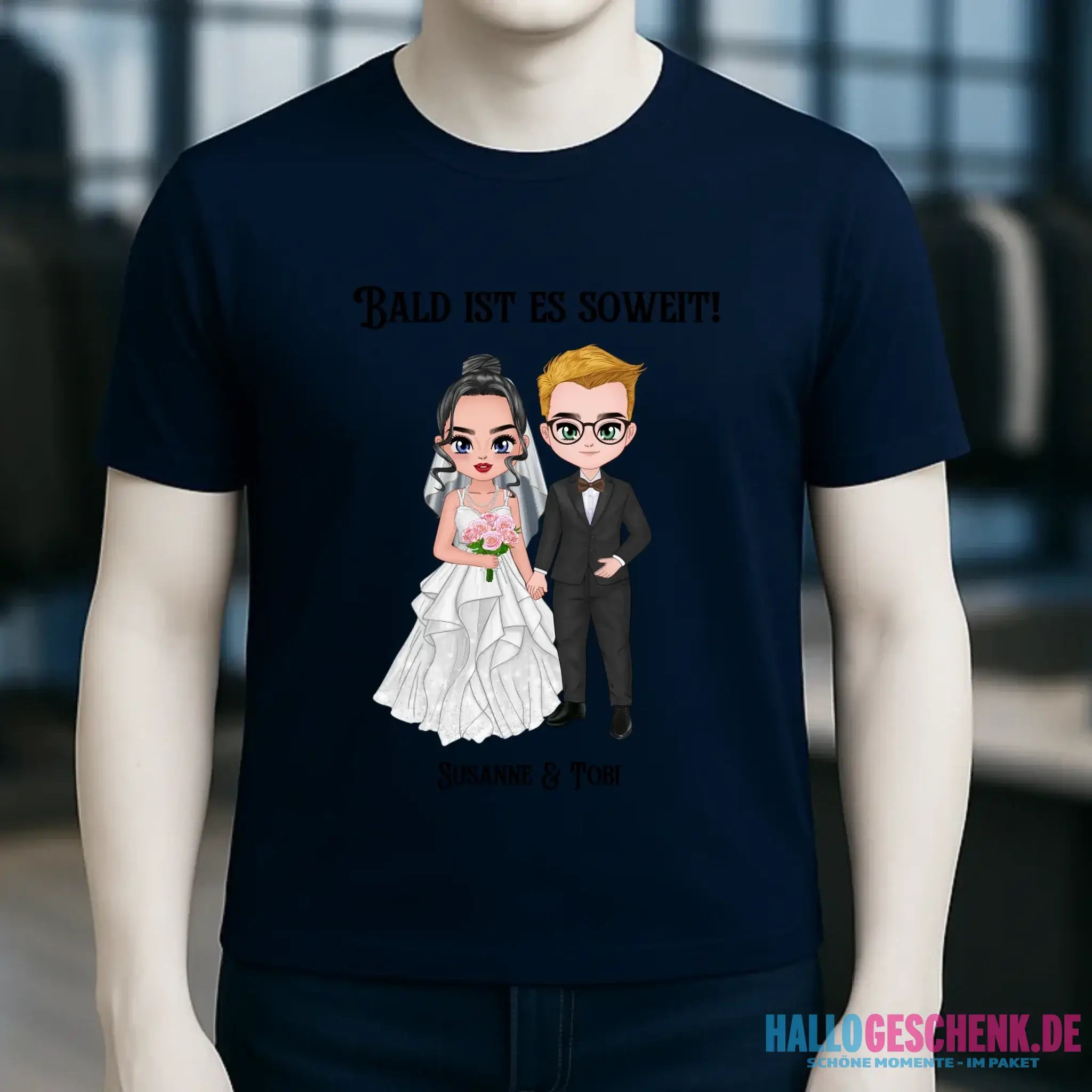 5in1: Hochzeitspaar personalisierbar - Unisex Premium T-Shirt XS-5XL aus Bio-Baumwolle für Damen & Herren