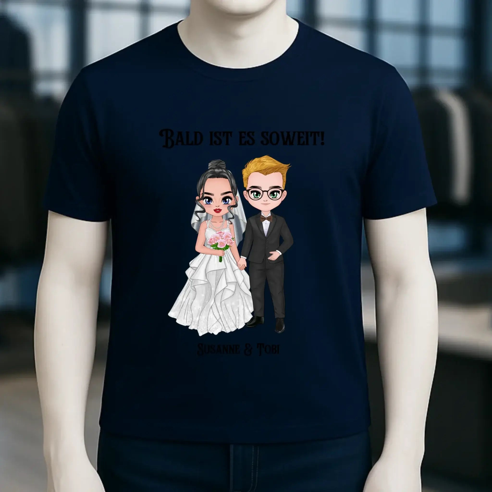 5in1: Hochzeitspaar personalisierbar - Unisex Premium T-Shirt XS-5XL aus Bio-Baumwolle für Damen & Herren