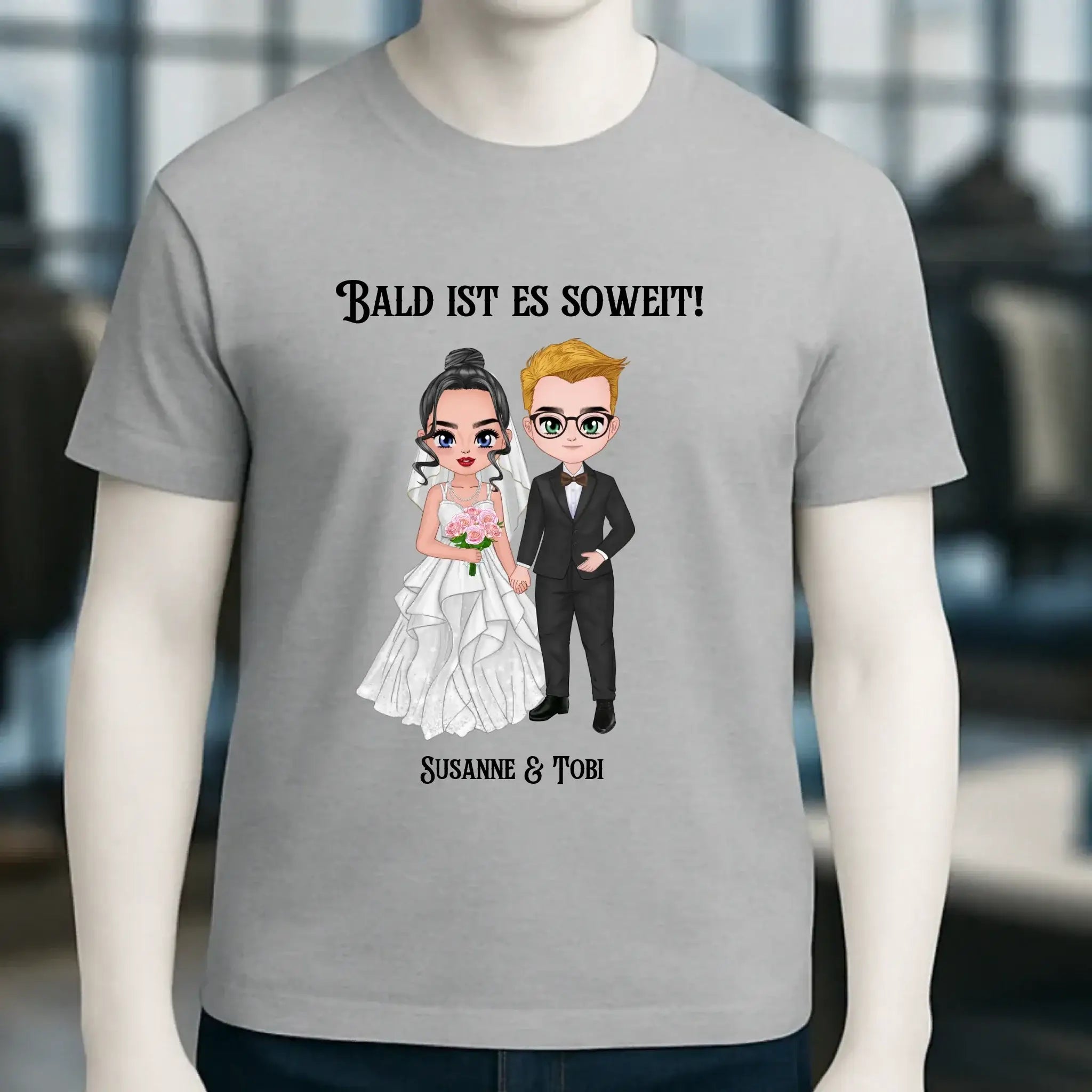5in1: Hochzeitspaar personalisierbar - Unisex Premium T-Shirt XS-5XL aus Bio-Baumwolle für Damen & Herren