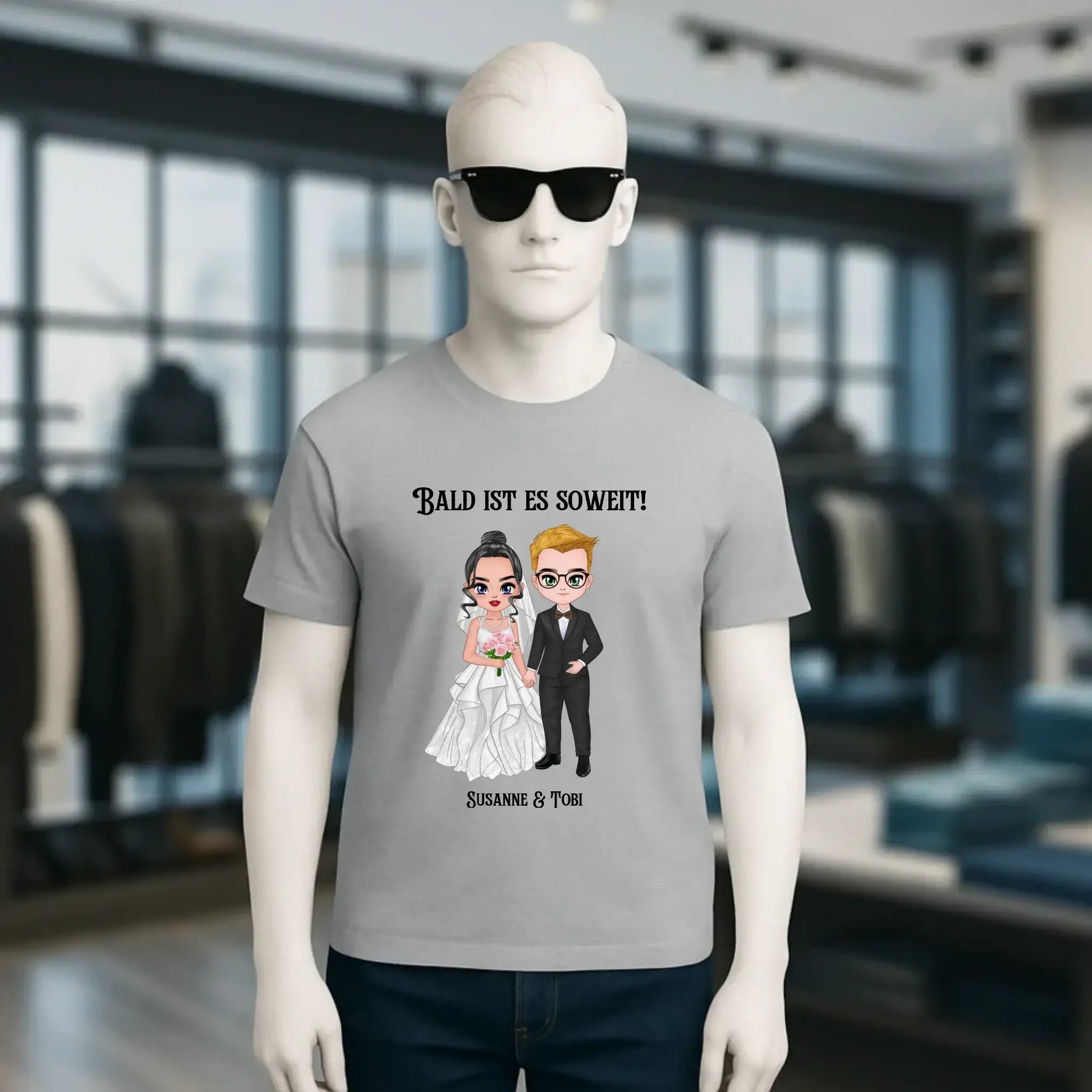 5in1: Hochzeitspaar personalisierbar - Unisex Premium T-Shirt XS-5XL aus Bio-Baumwolle für Damen & Herren