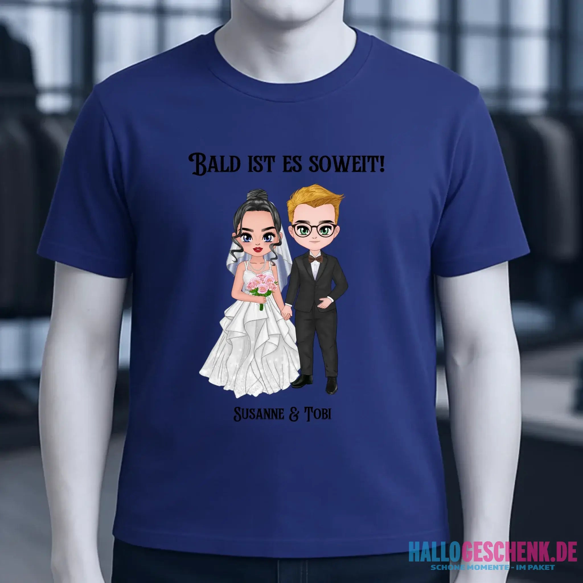 5in1: Hochzeitspaar personalisierbar - Unisex Premium T-Shirt XS-5XL aus Bio-Baumwolle für Damen & Herren