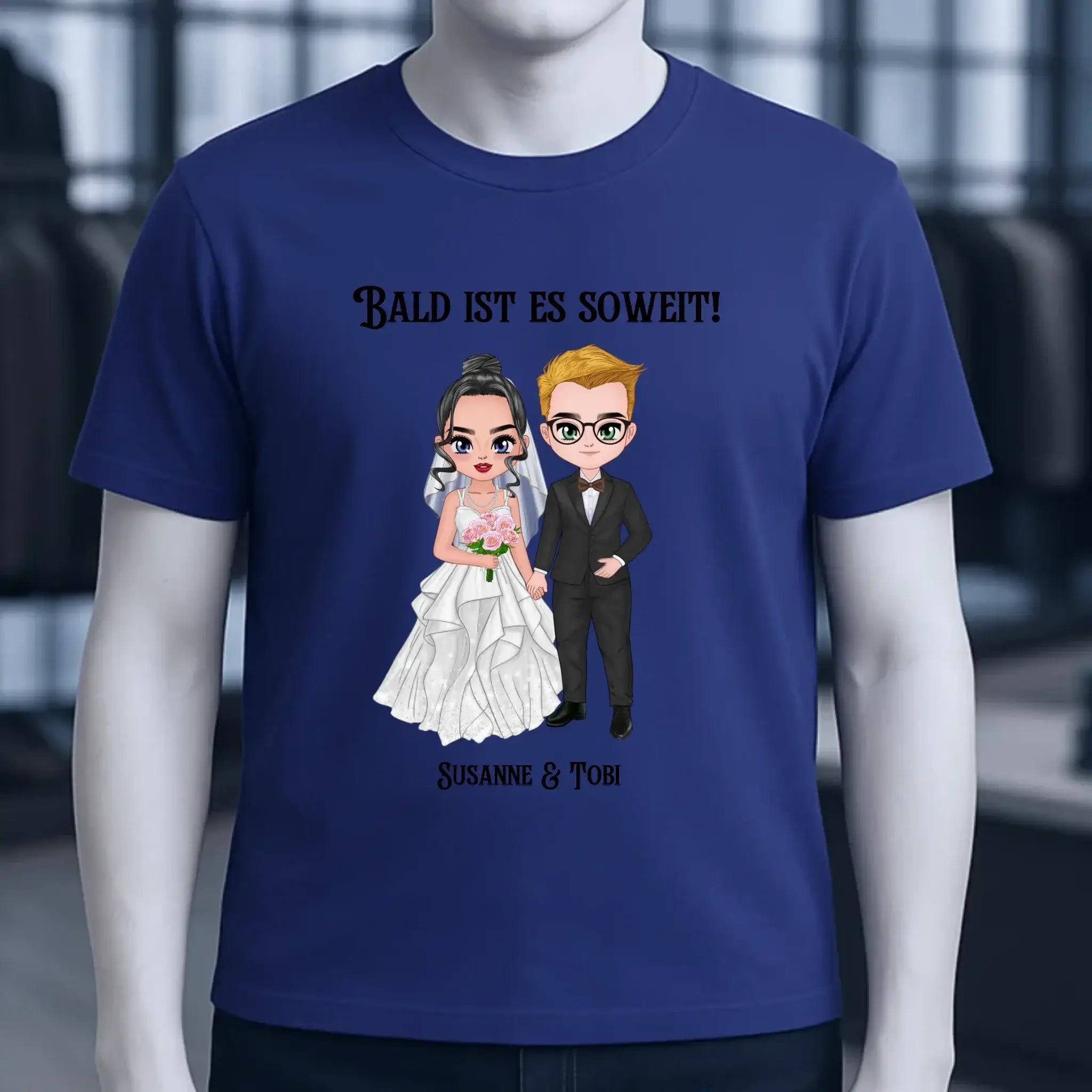 5in1: Hochzeitspaar personalisierbar - Unisex Premium T-Shirt XS-5XL aus Bio-Baumwolle für Damen & Herren