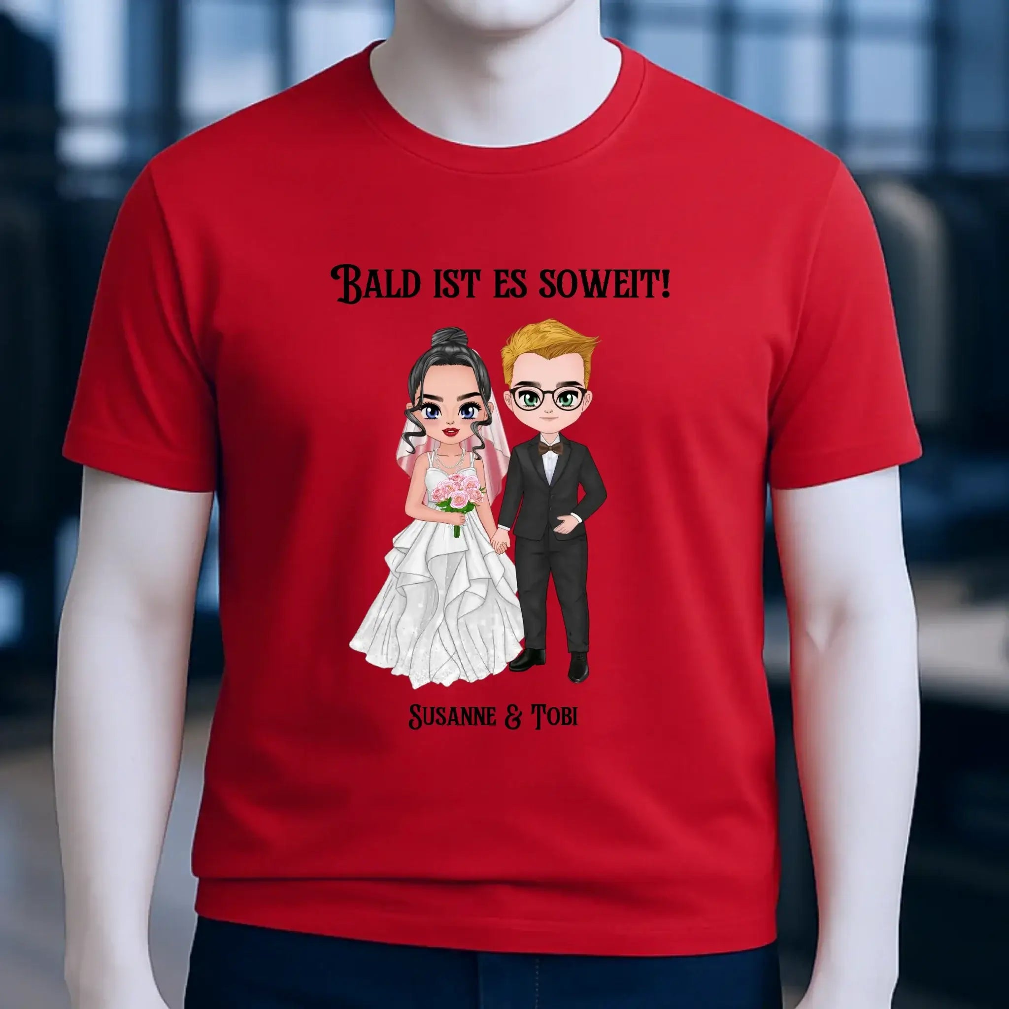 5in1: Hochzeitspaar personalisierbar - Unisex Premium T-Shirt XS-5XL aus Bio-Baumwolle für Damen & Herren