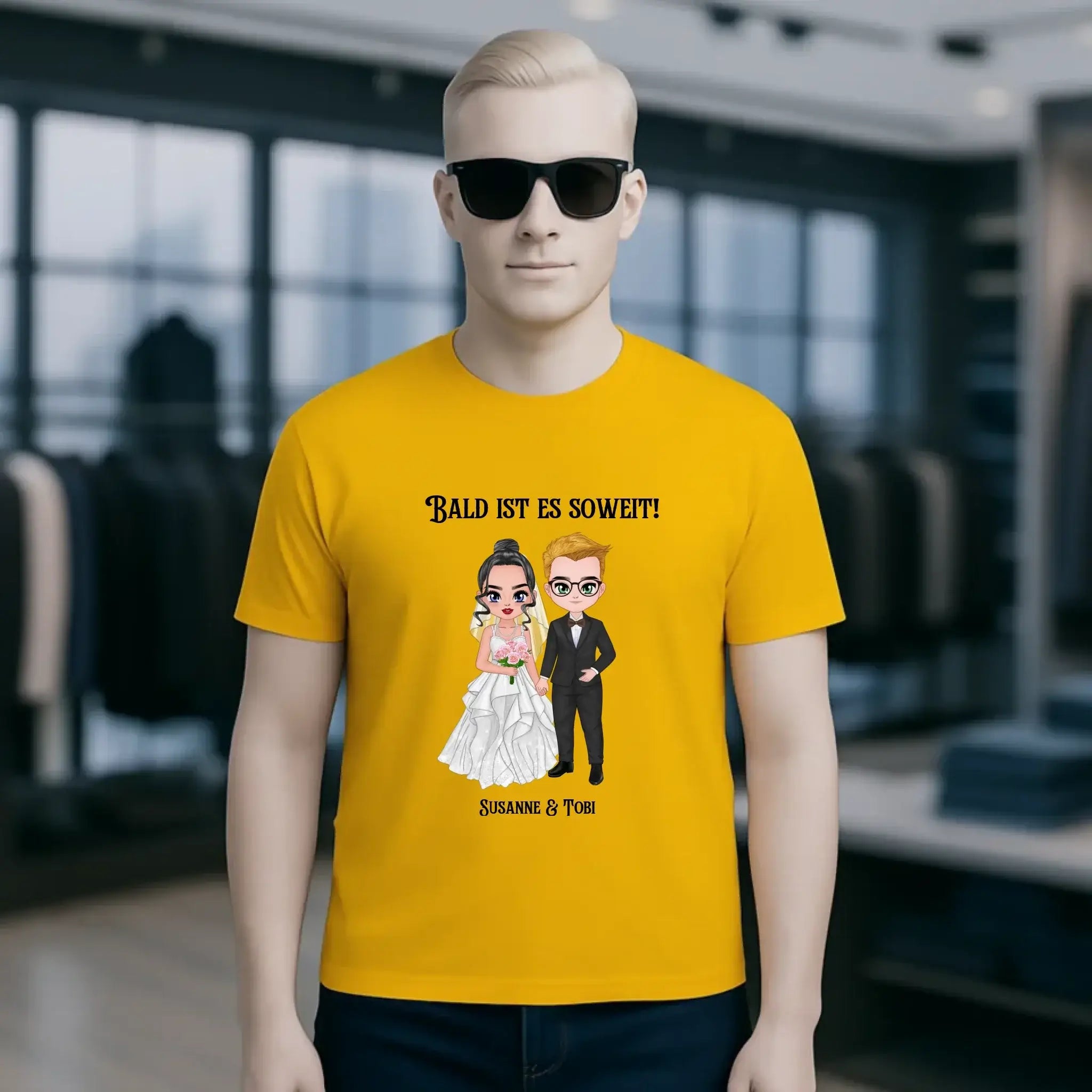 5in1: Hochzeitspaar personalisierbar - Unisex Premium T-Shirt XS-5XL aus Bio-Baumwolle für Damen & Herren