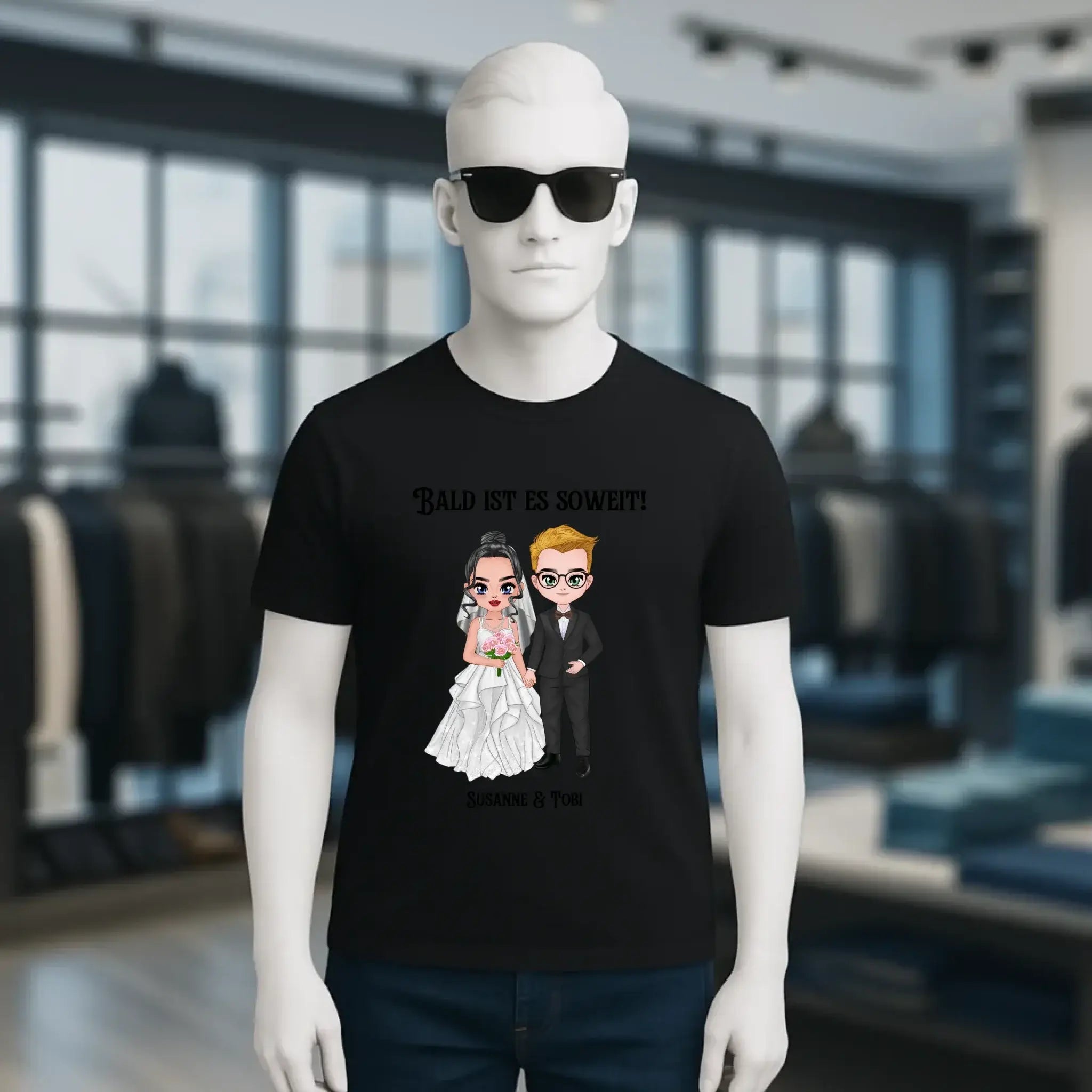 5in1: Hochzeitspaar personalisierbar - Unisex Premium T-Shirt XS-5XL aus Bio-Baumwolle für Damen & Herren