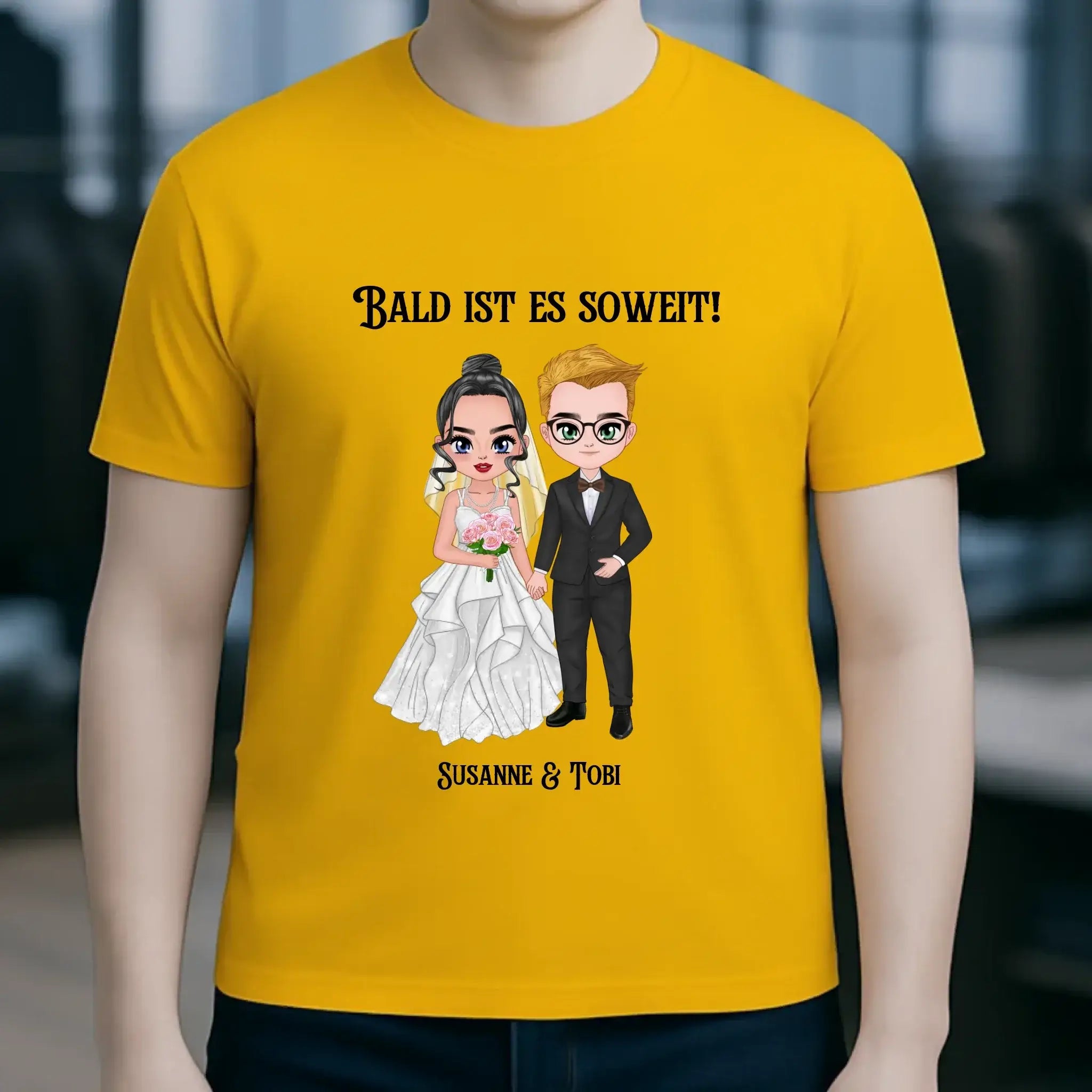 5in1: Hochzeitspaar personalisierbar - Unisex Premium T-Shirt XS-5XL aus Bio-Baumwolle für Damen & Herren