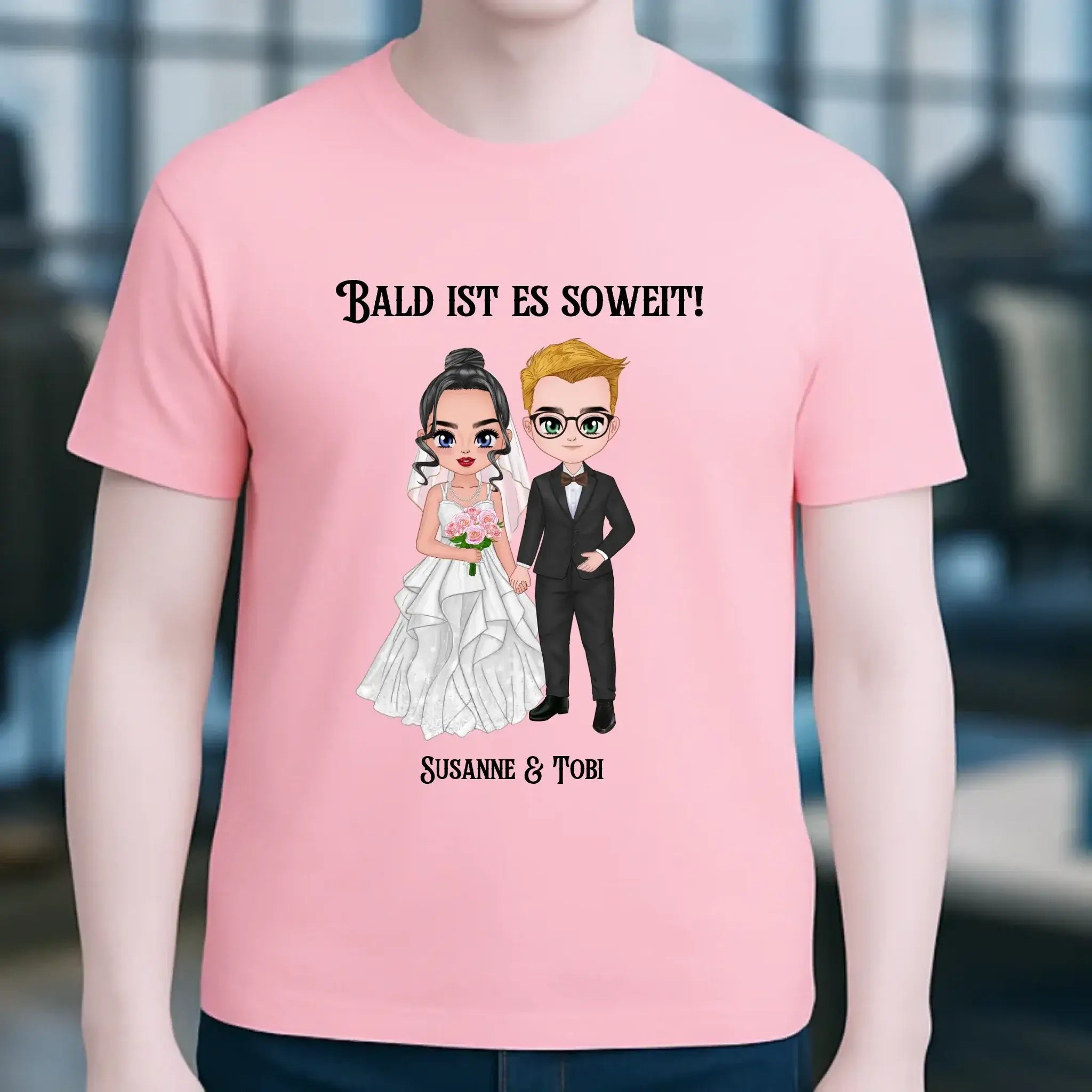5in1: Hochzeitspaar personalisierbar - Unisex Premium T-Shirt XS-5XL aus Bio-Baumwolle für Damen & Herren
