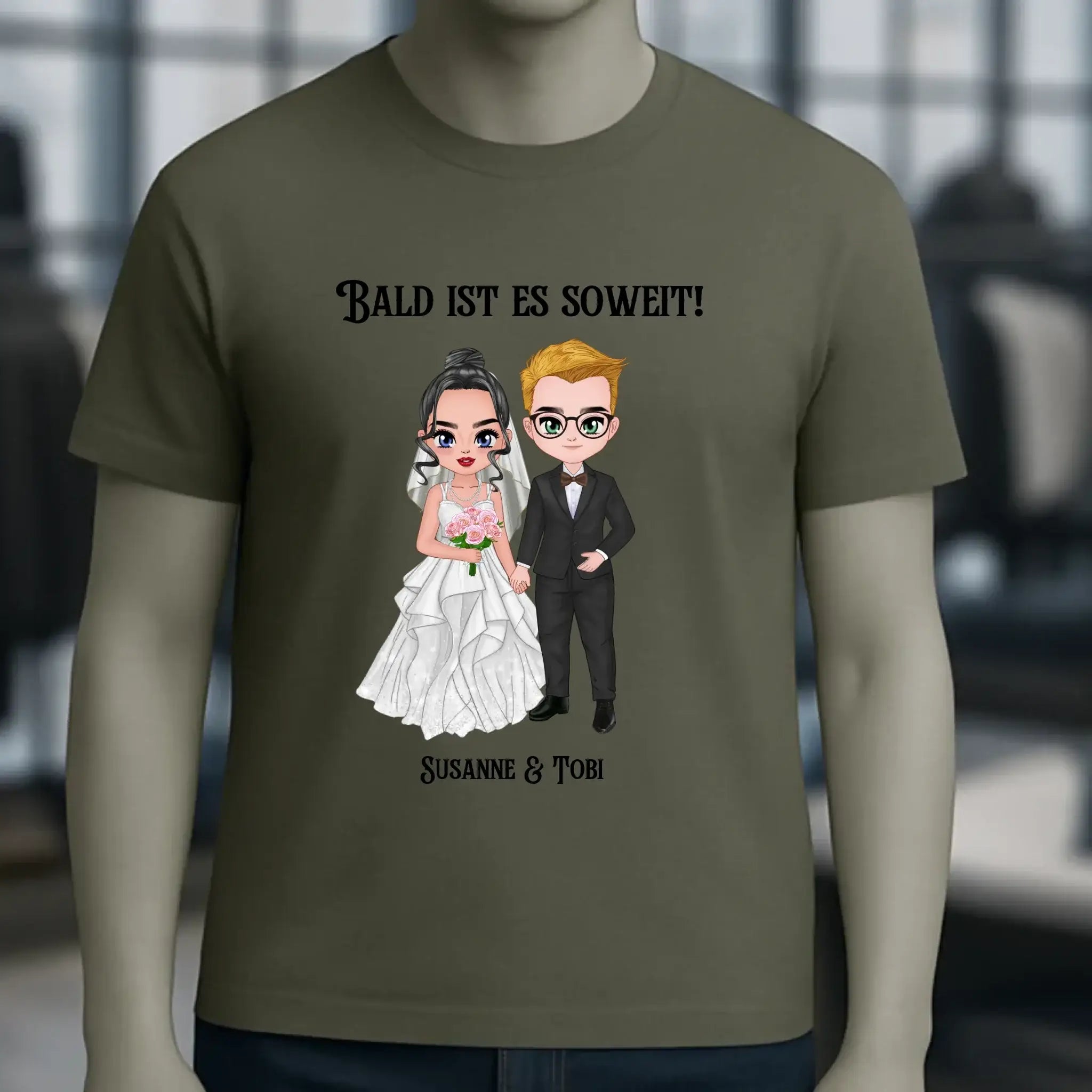 5in1: Hochzeitspaar personalisierbar - Unisex Premium T-Shirt XS-5XL aus Bio-Baumwolle für Damen & Herren
