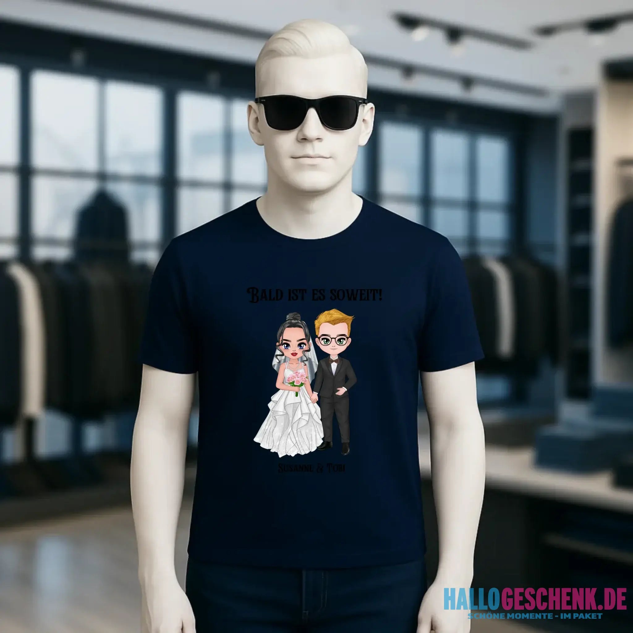 5in1: Hochzeitspaar personalisierbar - Unisex Premium T-Shirt XS-5XL aus Bio-Baumwolle für Damen & Herren