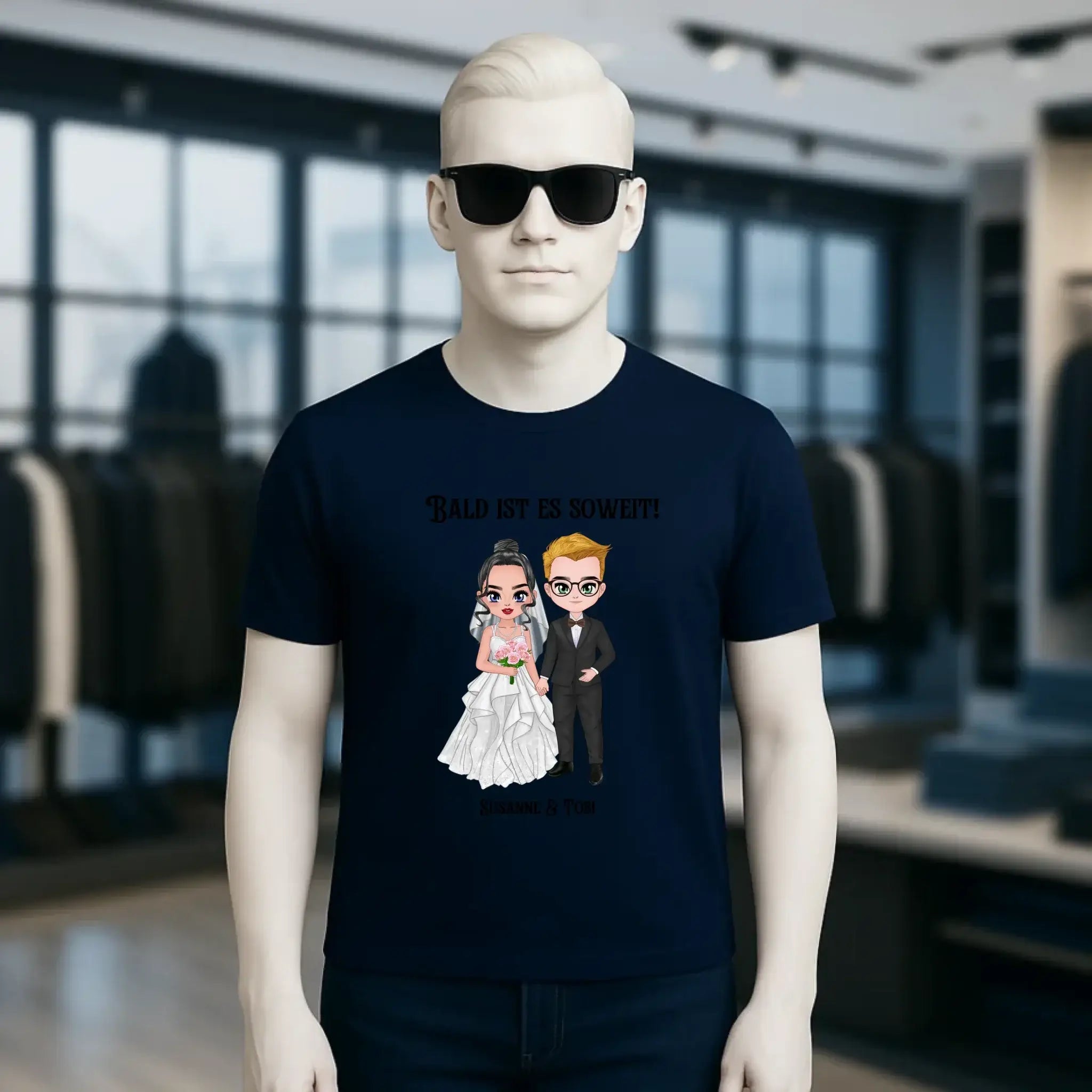 5in1: Hochzeitspaar personalisierbar - Unisex Premium T-Shirt XS-5XL aus Bio-Baumwolle für Damen & Herren