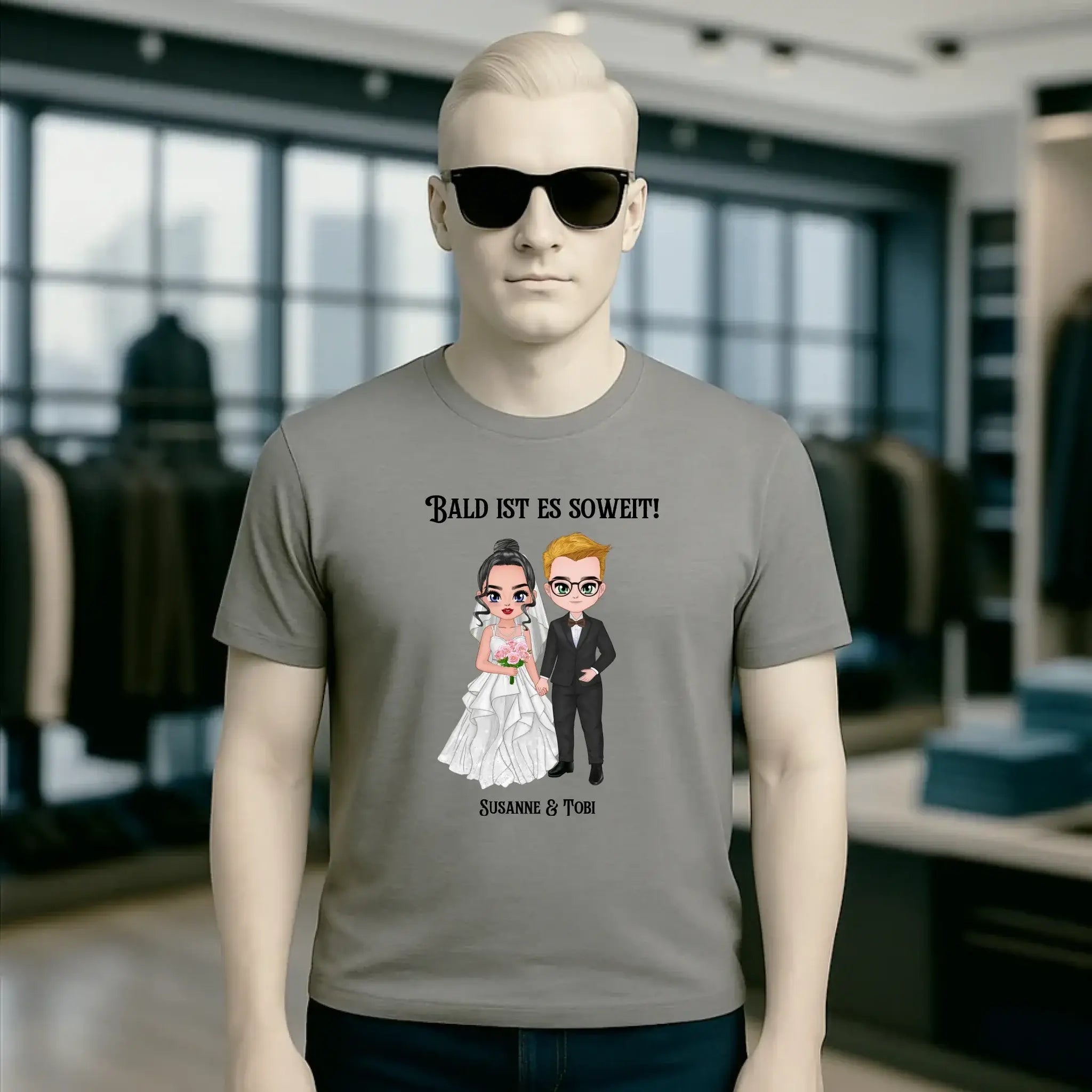 5in1: Hochzeitspaar personalisierbar - Unisex Premium T-Shirt XS-5XL aus Bio-Baumwolle für Damen & Herren