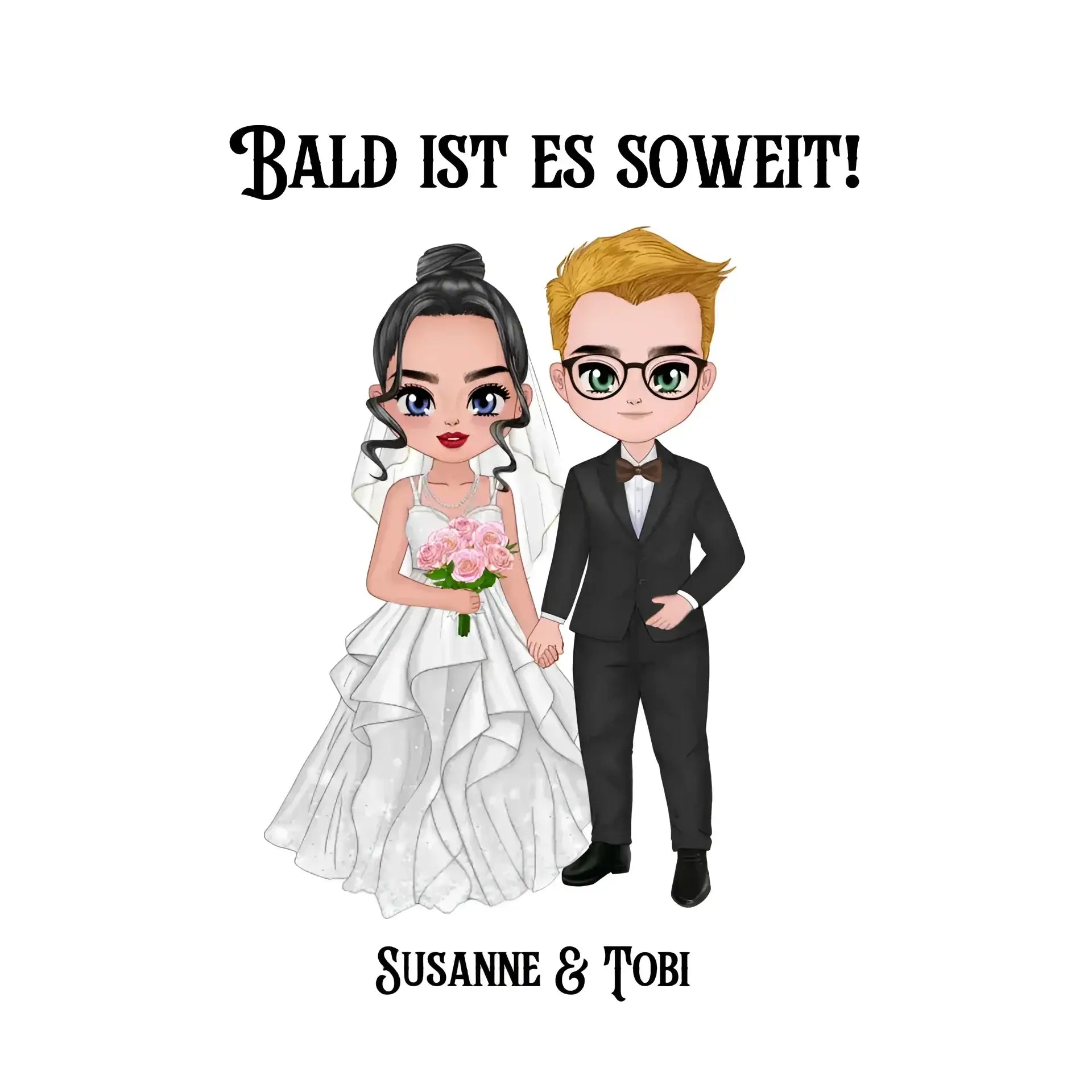 5in1: Hochzeitspaar • STICKER 20x20 cm (Aufkleber) - White / OneSize / ausgestanzter Sticker 20x20 cm (Aufkleber)