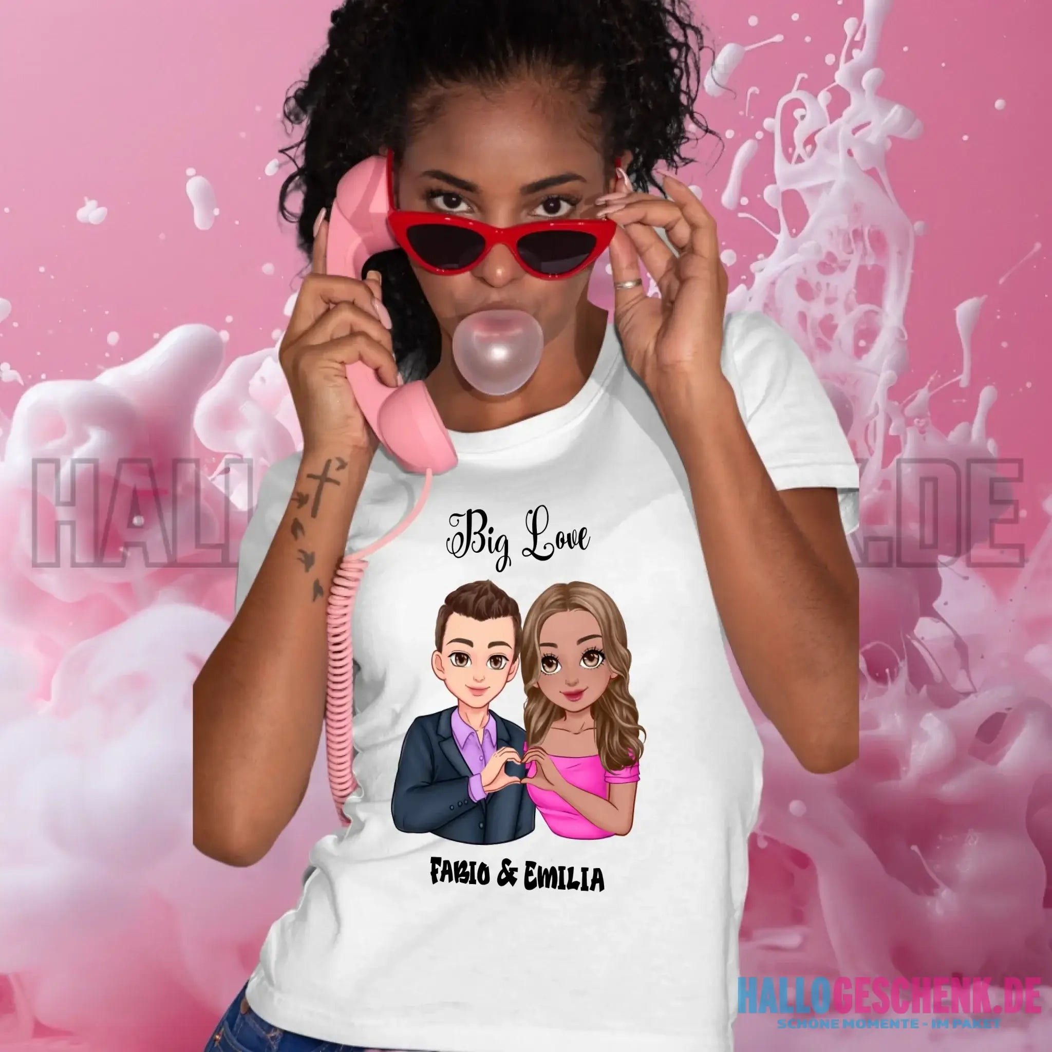 5in1: Sweet Couple - Ladies Premium T-Shirt XS-2XL aus Bio-Baumwolle für Damen