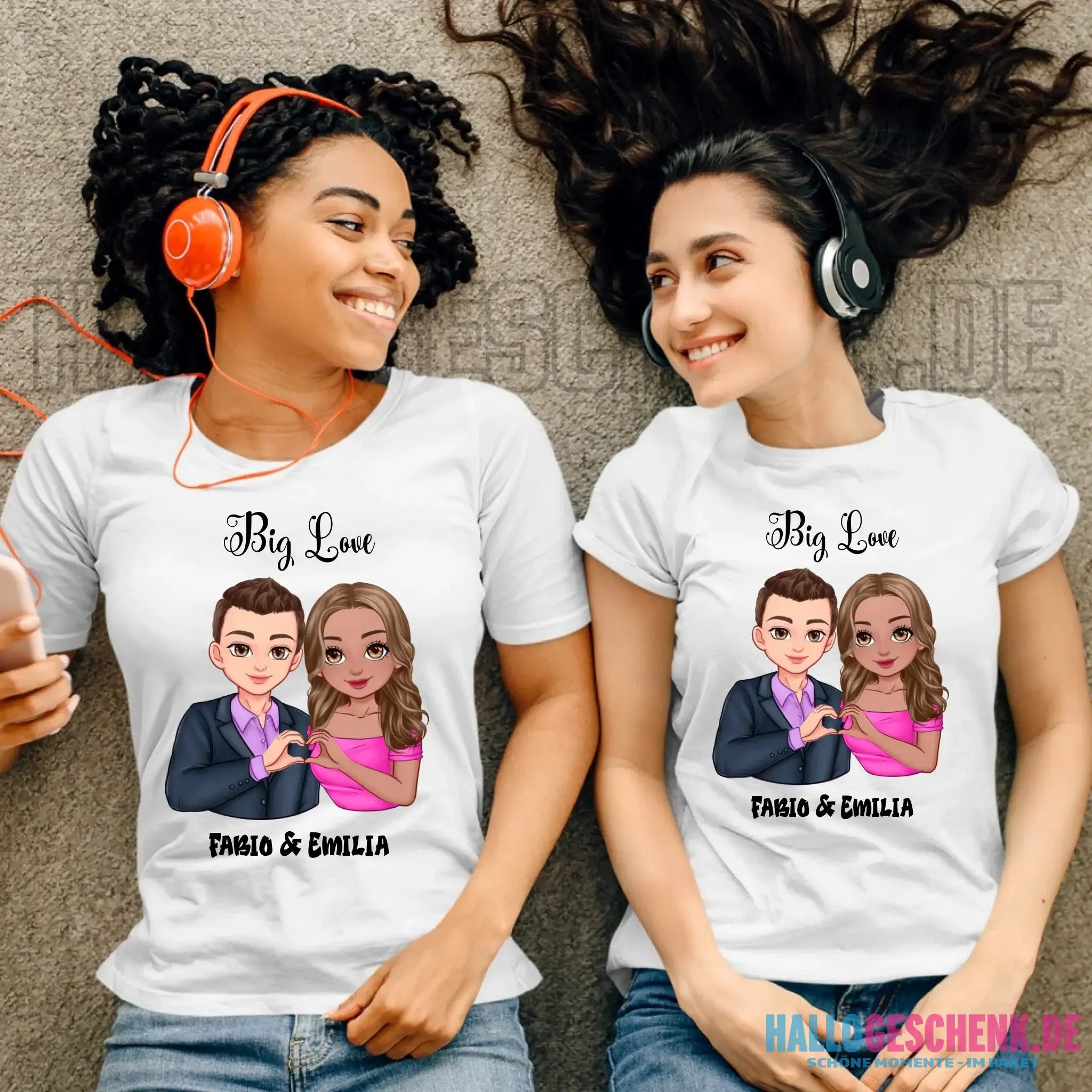 5in1: Sweet Couple - Ladies Premium T-Shirt XS-2XL aus Bio-Baumwolle für Damen