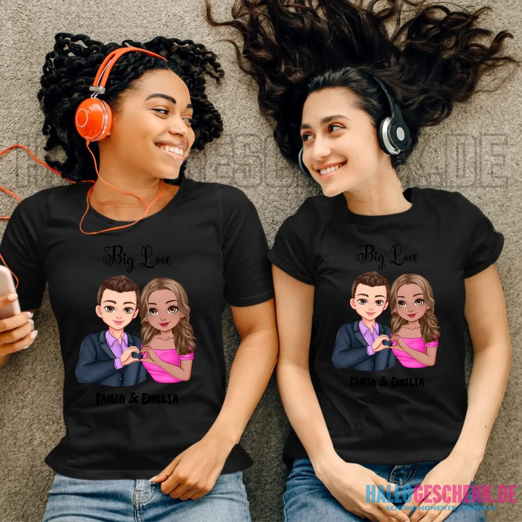 5in1: Sweet Couple - Ladies Premium T-Shirt XS-2XL aus Bio-Baumwolle für Damen