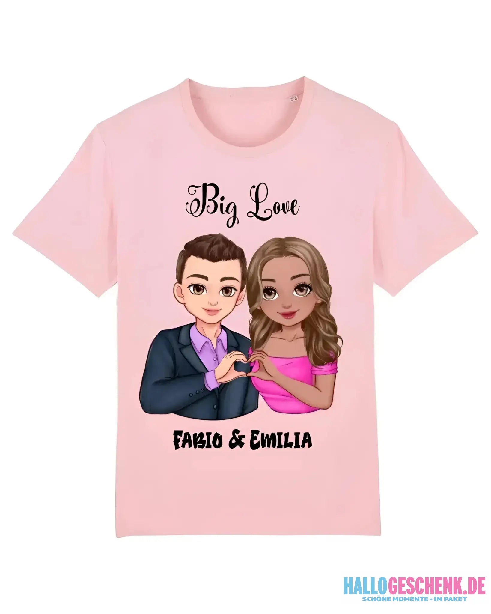 5in1: Sweet Couple personalisierbar - T-Shirt Unisex Bio-Baumwolle