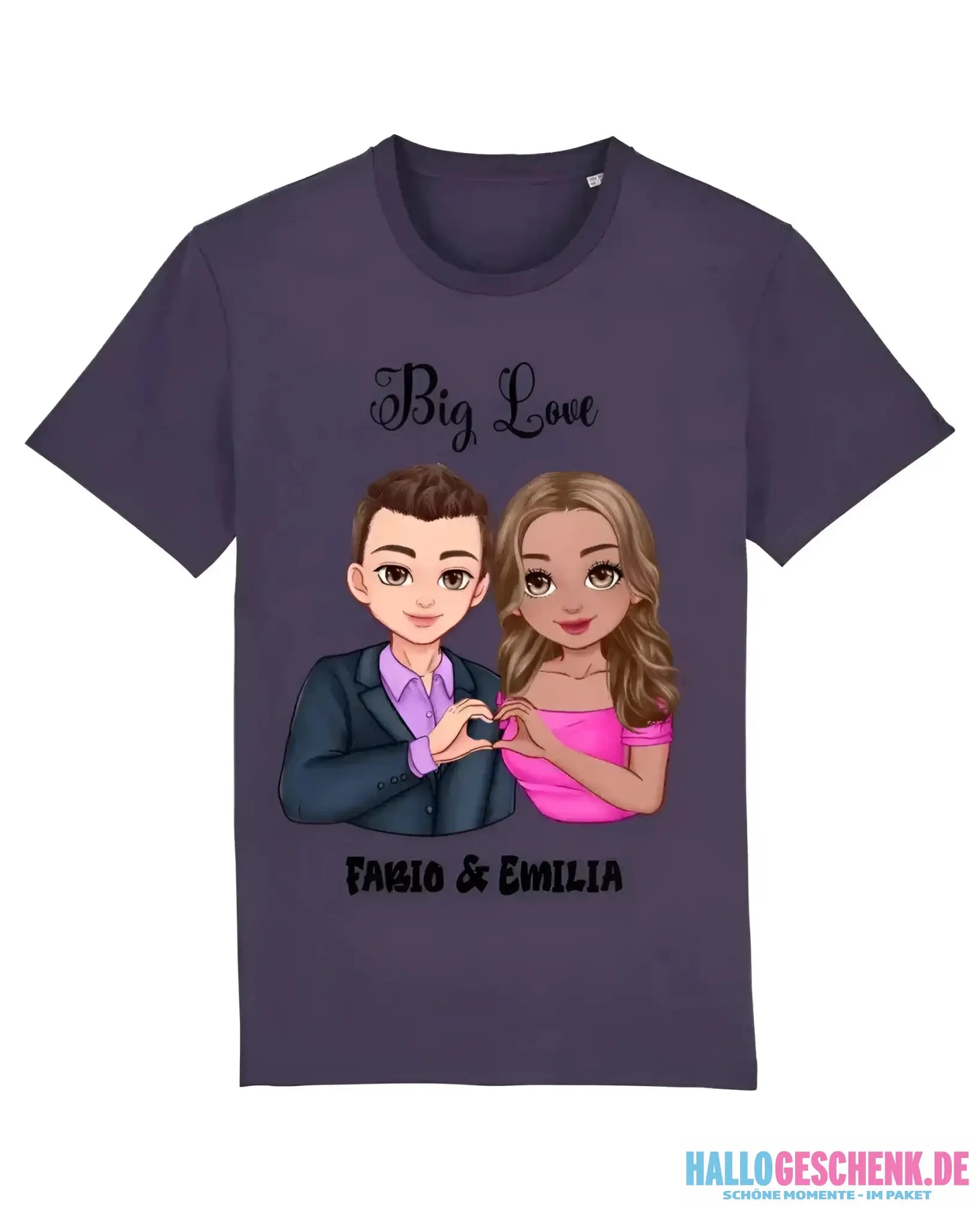 5in1: Sweet Couple personalisierbar - T-Shirt Unisex Bio-Baumwolle