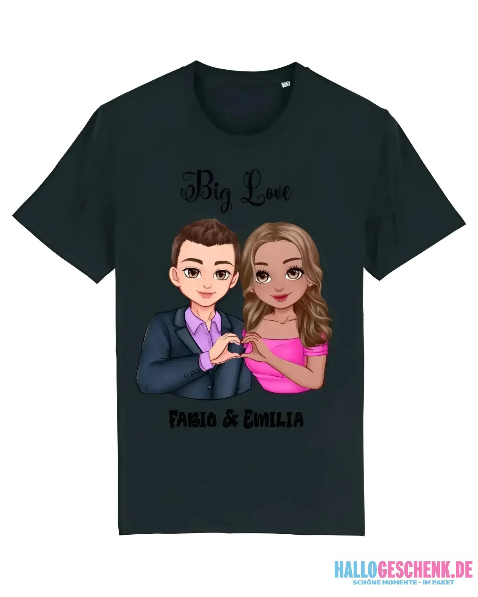 5in1: Sweet Couple personalisierbar - T-Shirt Unisex Bio-Baumwolle