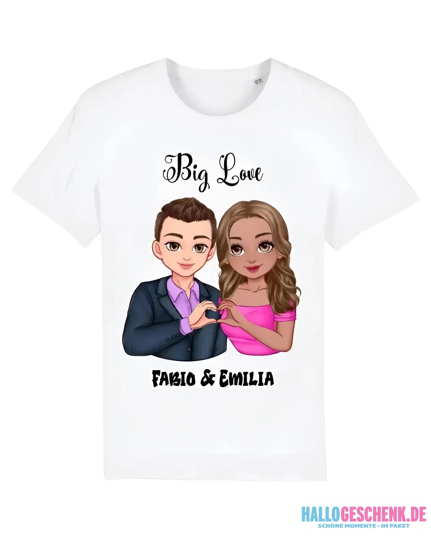 5in1: Sweet Couple personalisierbar - T-Shirt Unisex Bio-Baumwolle